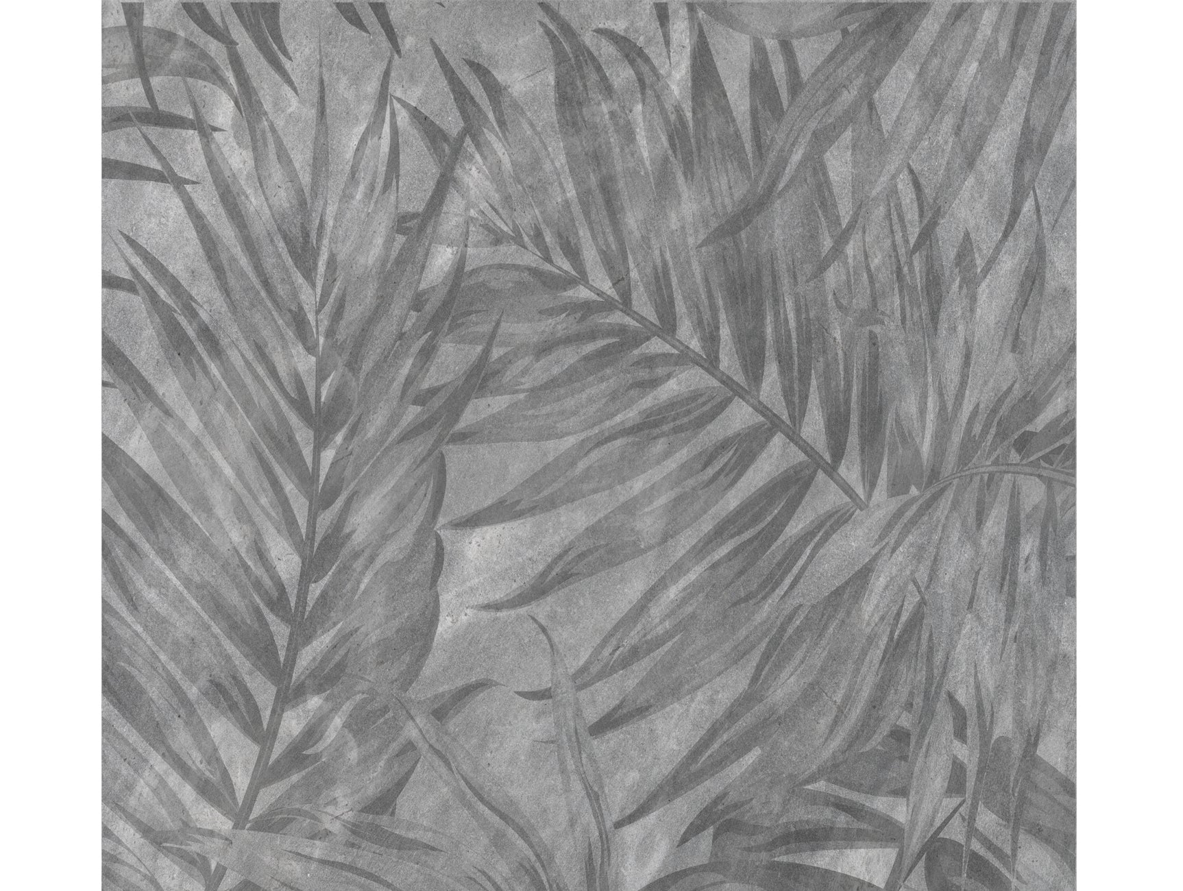 Exquisite Monochromatic Gray Palm Leaves Design Mural Wallpaper M1242 for Interior Decor