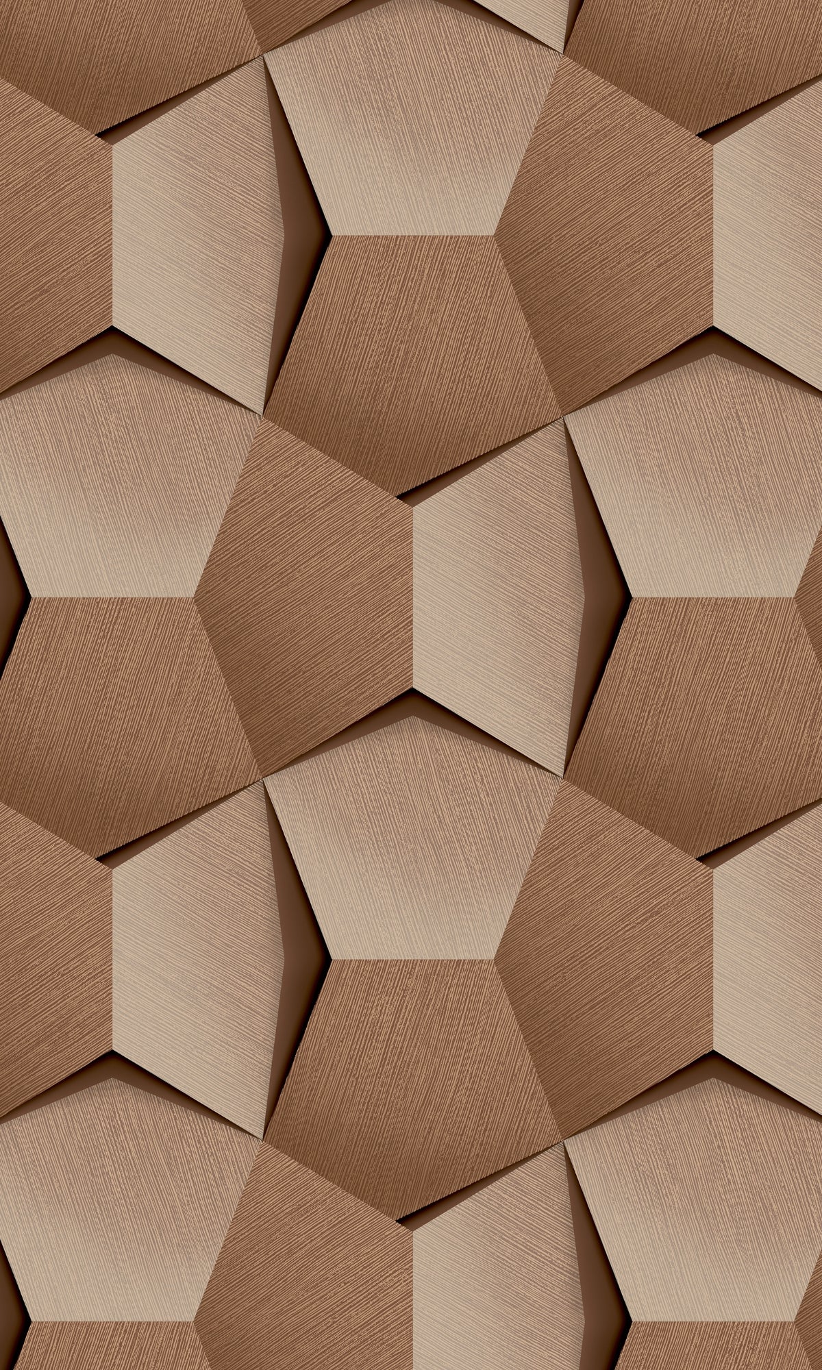 Rich Brown Geometric Wallpaper Inspired by Natural Rock Formations R7990