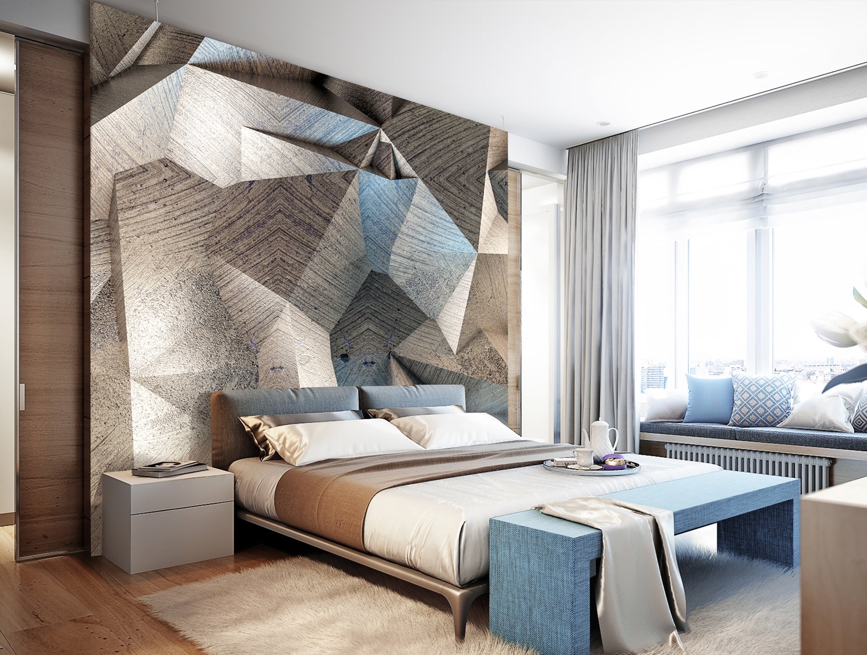 High - quality Neutral & Vintage Uneven Stone Design Mural Wallpaper M1337 for Interior Decoration