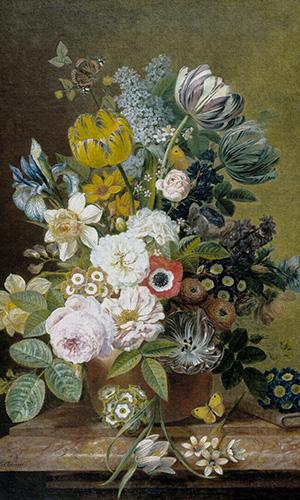Wallpaper Sample - Painted Spring Flowers Design M9859