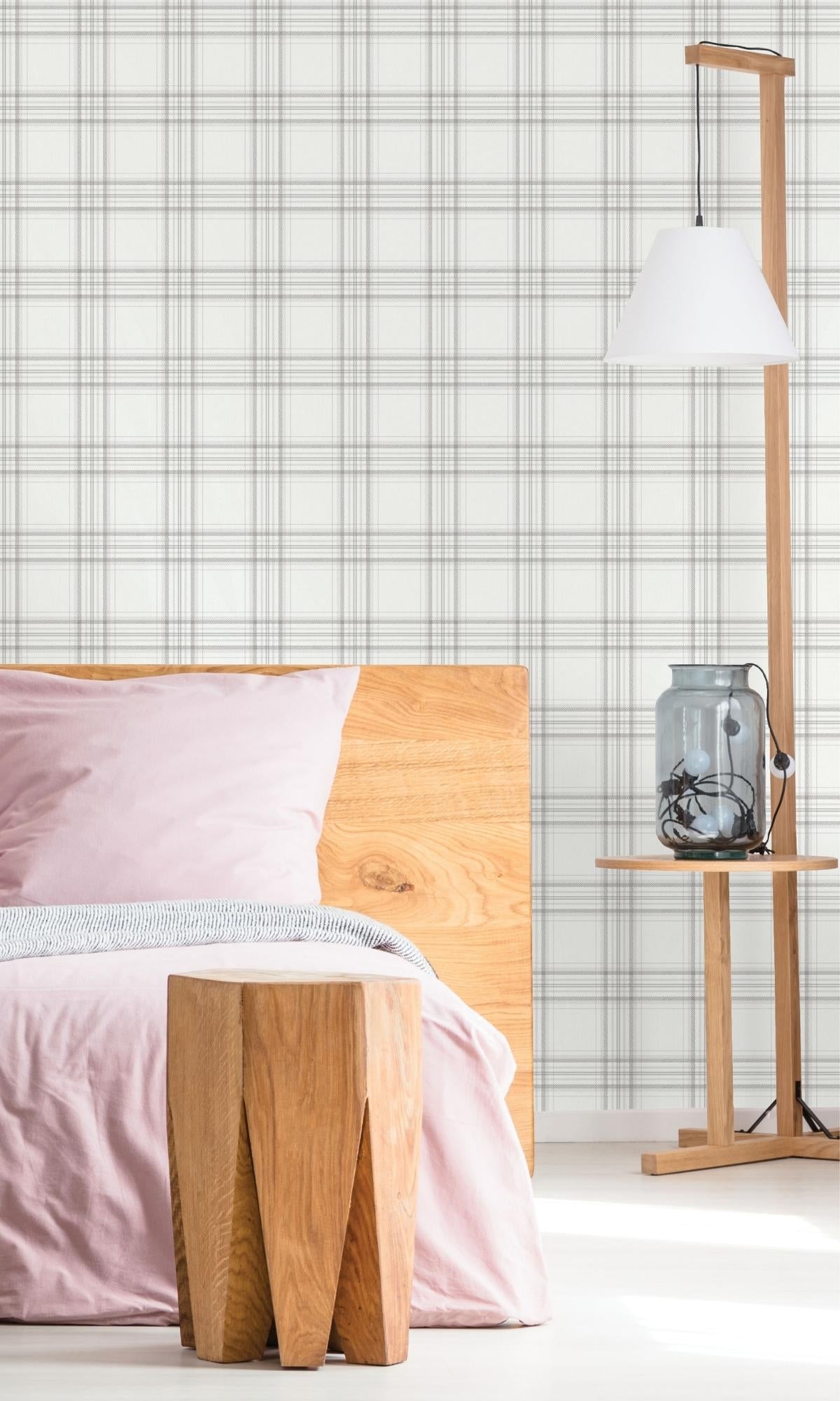 Grey Minimalist Geometric Linen-style Wallpaper R7641 for Interior Decoration