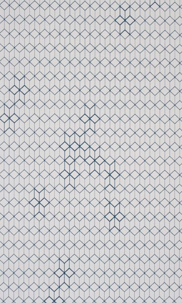 Stunning Cerulean Cube - Patterned R2238 Optical Illusion Wallpaper