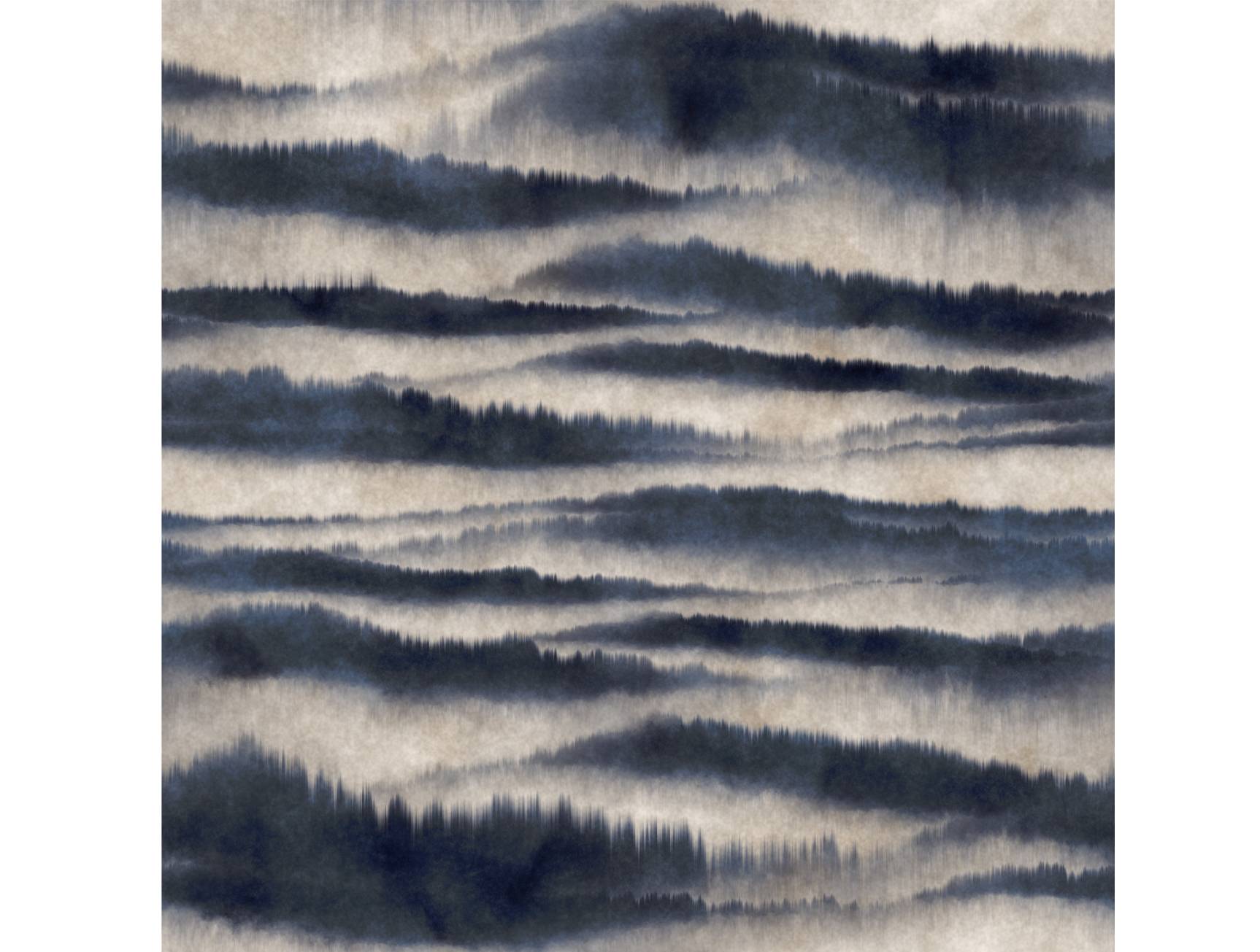High - Quality Blue Abstract Mountain Scene Mural Wallpaper M1374