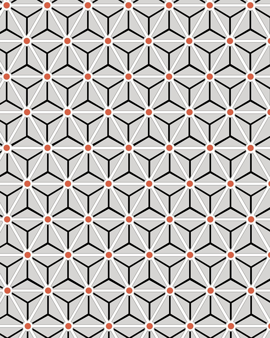 Minimalist Hexagonal Geometric Concrete Mural Wallpaper M9284 - Sample