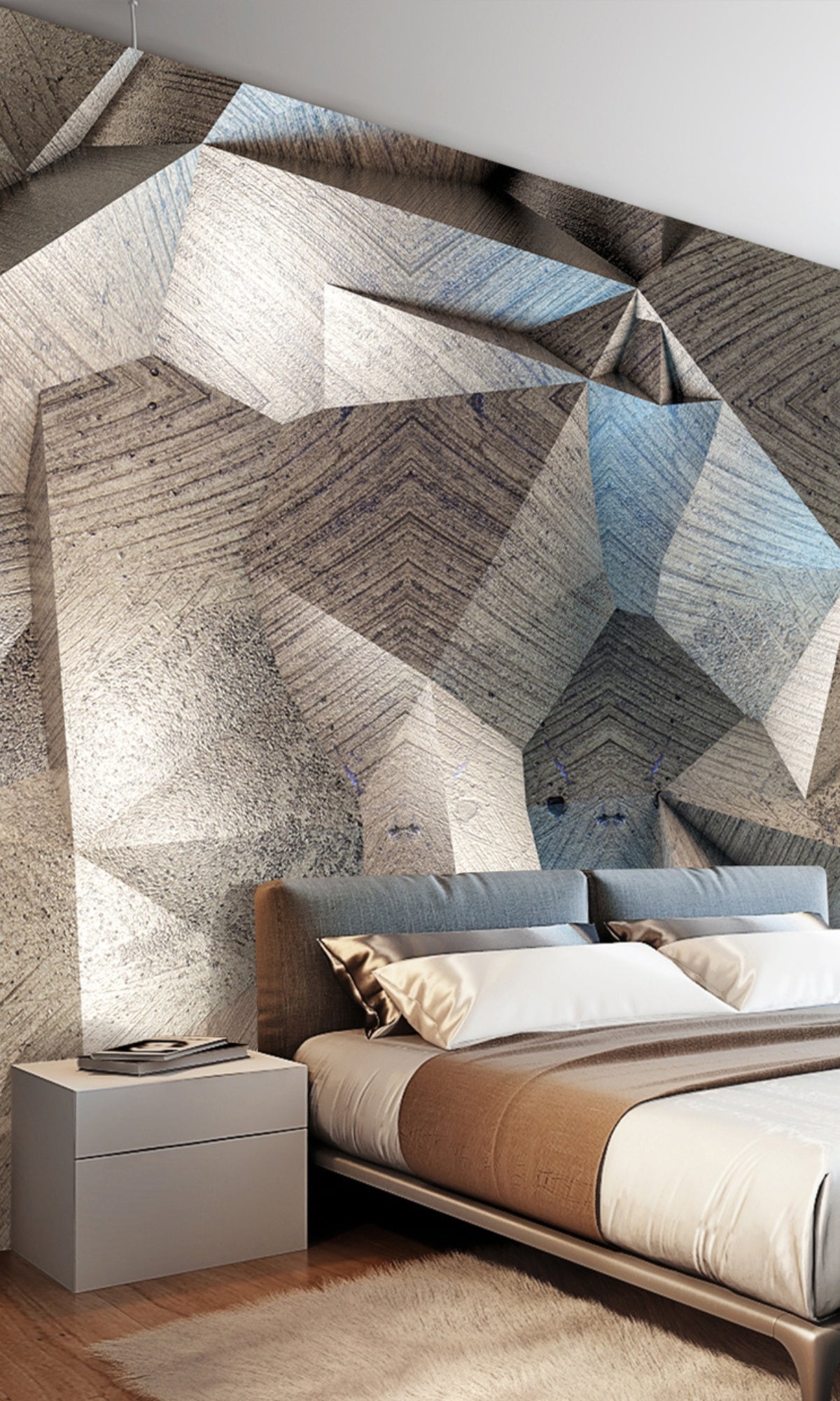 High - quality Neutral & Vintage Uneven Stone Design Mural Wallpaper M1337 for Interior Decoration