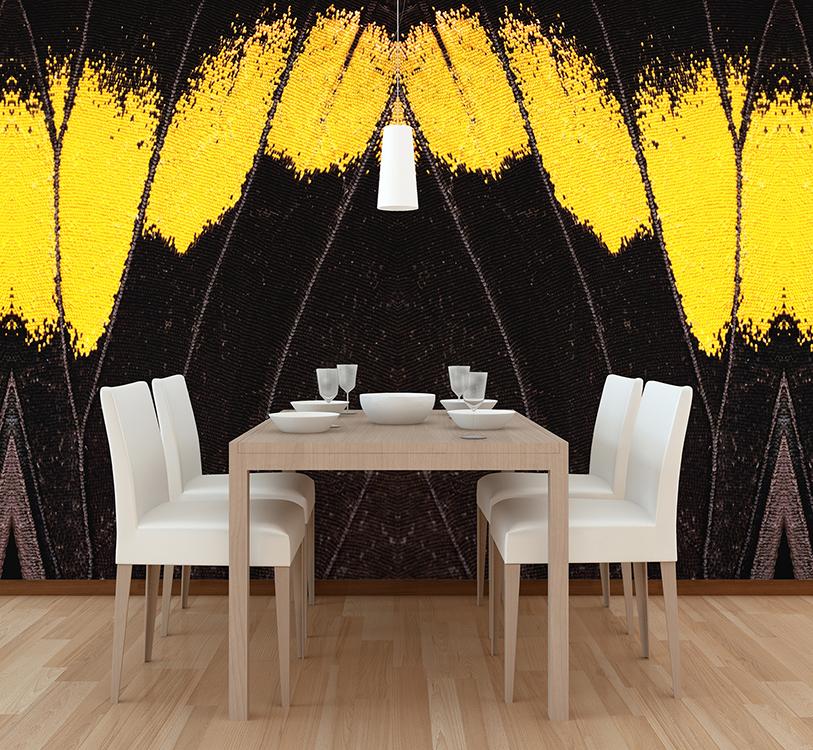 Stylish Ochre - Accented Dark Textural Wing Pattern M8939