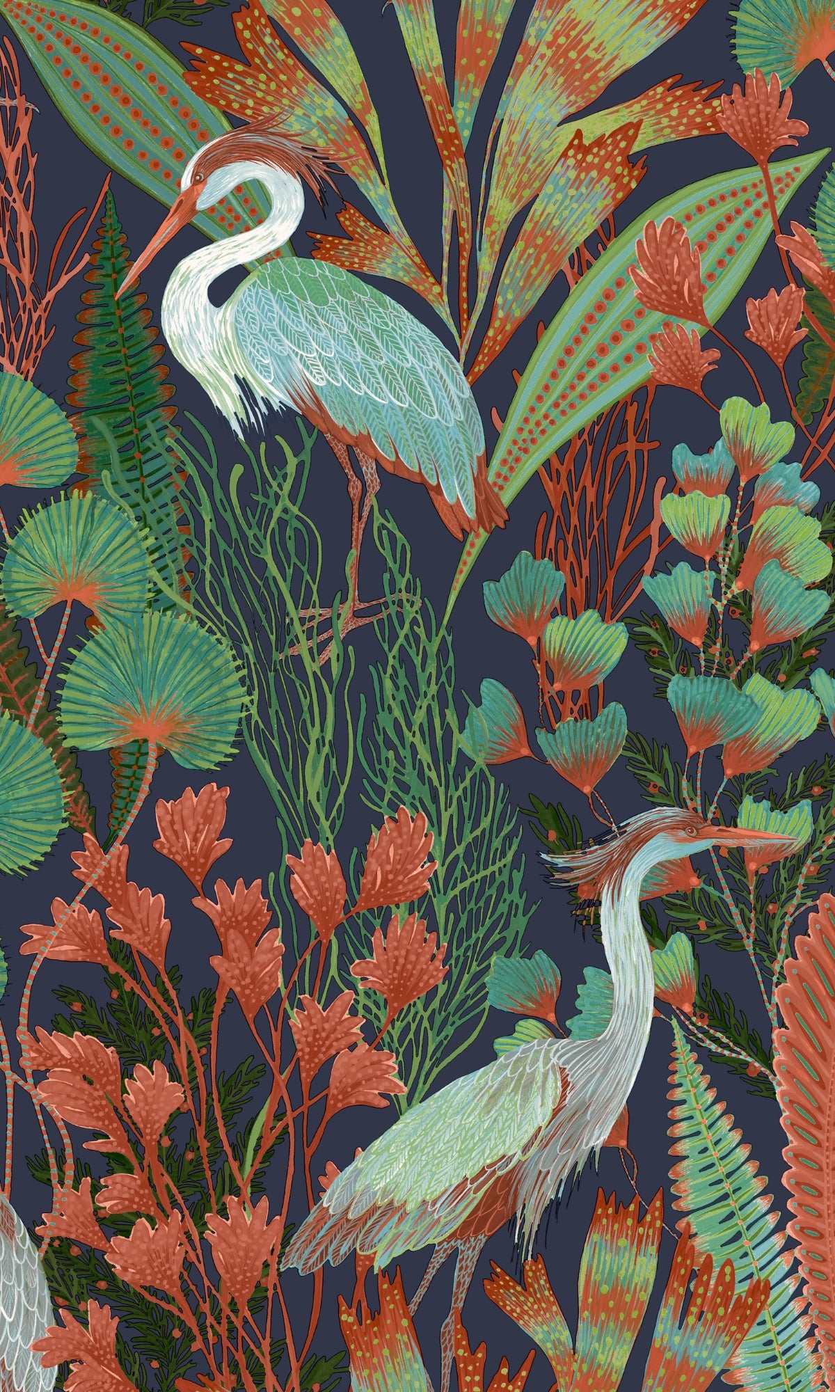 Exquisite Tropical Blue Heron Birds Wallpaper R8896 for Home Decor
