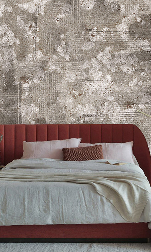 Urban Style Neutral Damaged Concrete Mural M9918
