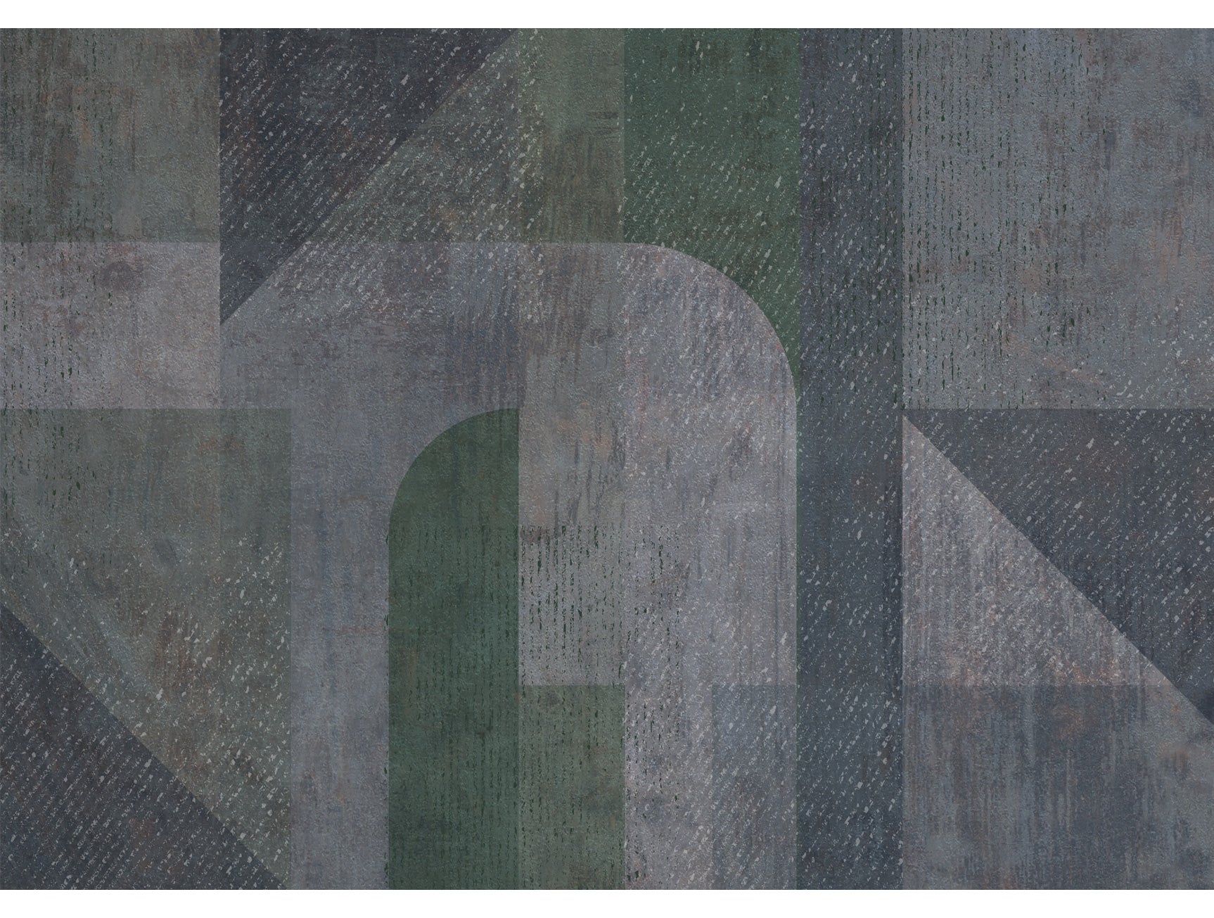 Large-Sized Gray Mural Wallpaper with Geometric Patterns - Model M1388
