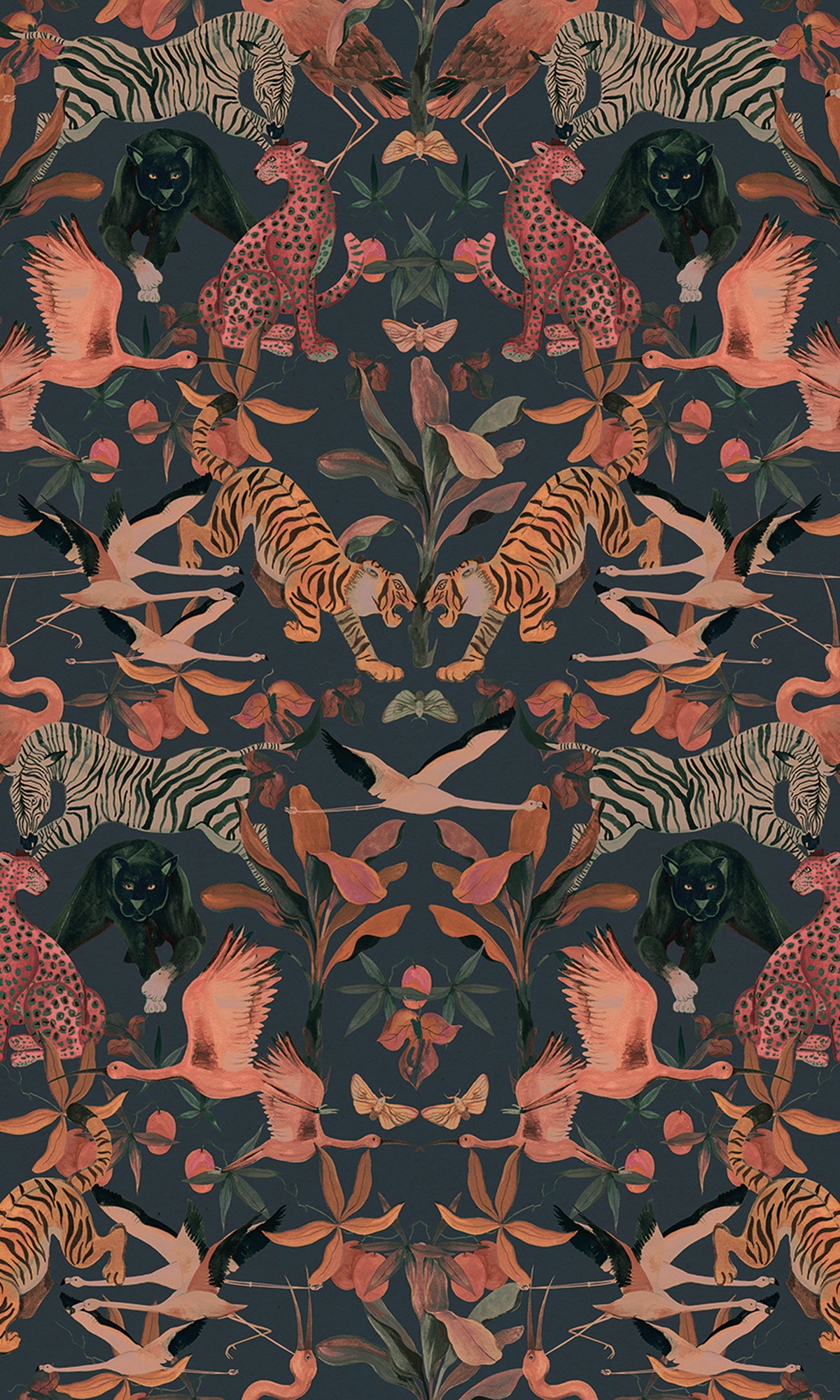 Heron Green Exquisite Magic Animals Botanical Wallpaper RM9019