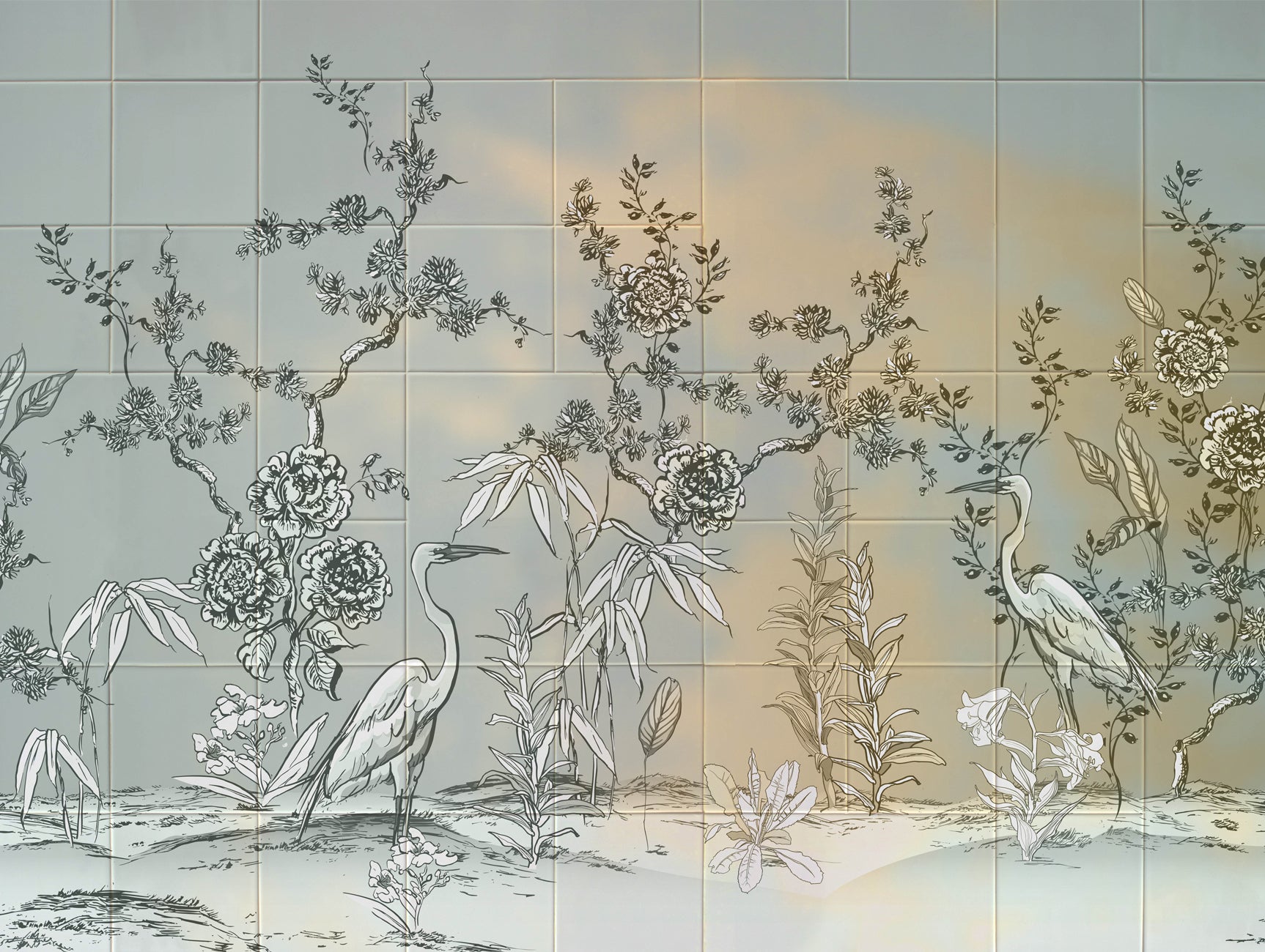 Elegant Neutral Chinese - Style Exotic Mural Wallpaper M1434