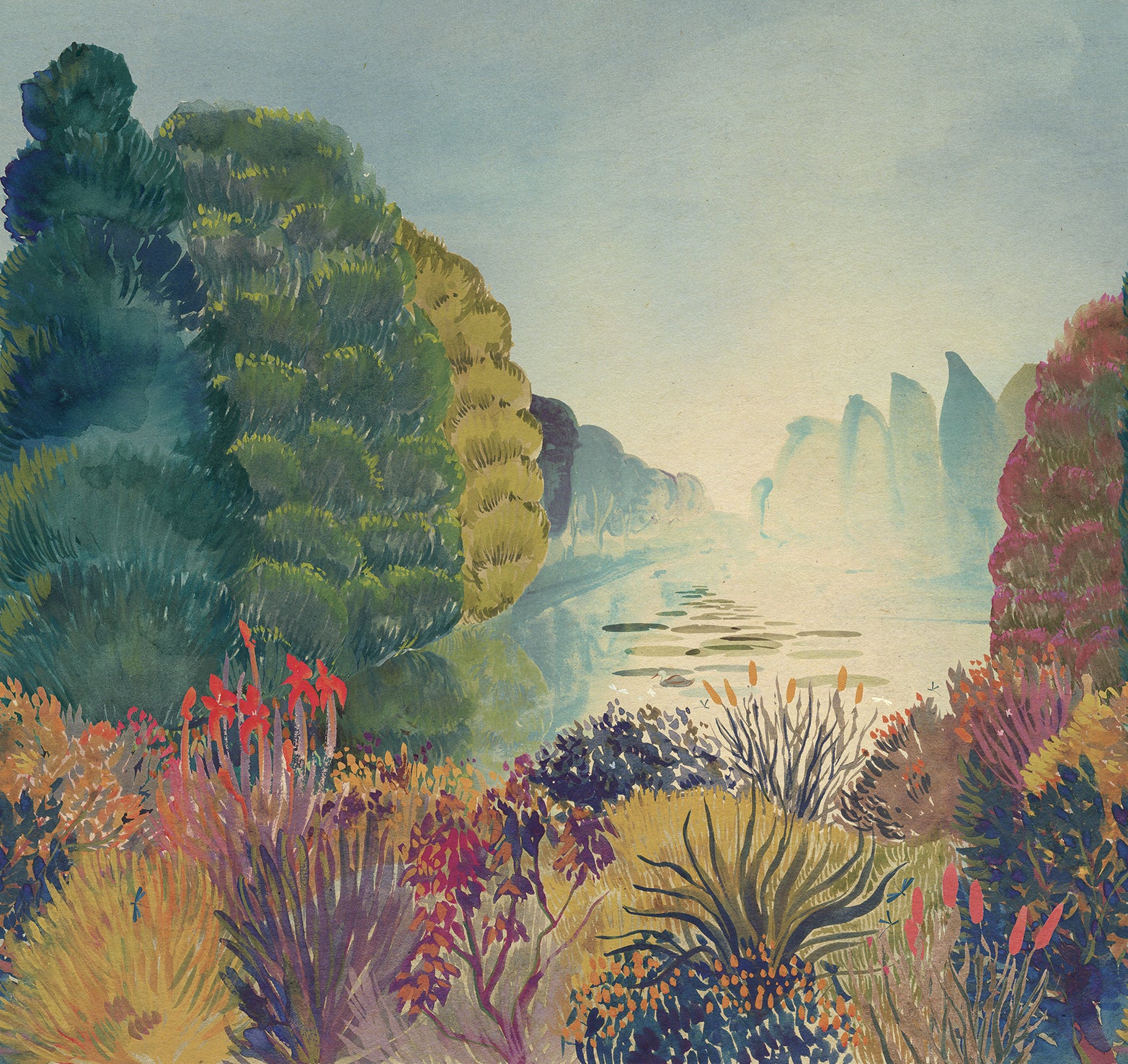 RM9024 Multicolor Luxury Non - woven Nature Landscape Wallpaper