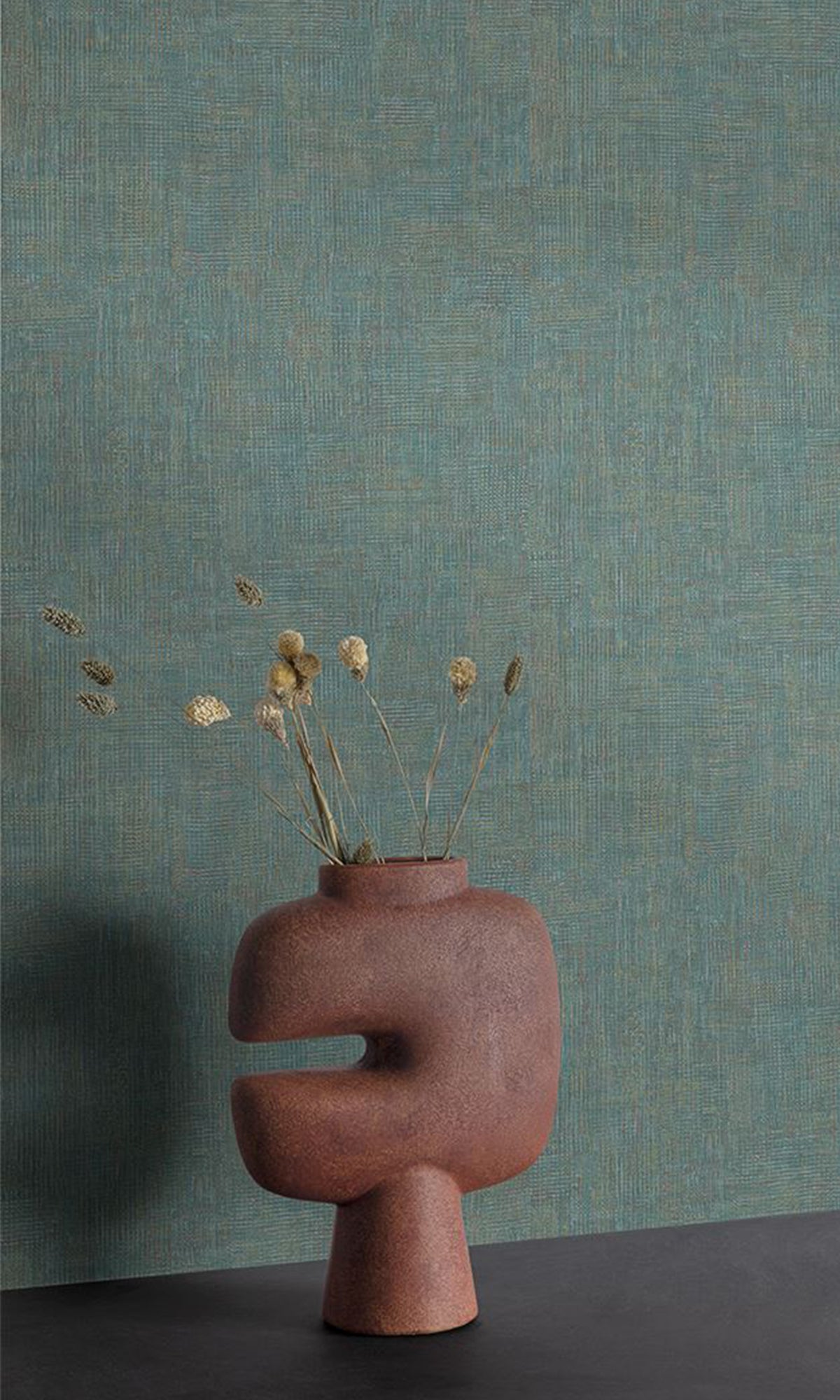 Blue Metallic Plain Textured Wallpaper with Tiny Mosaic Effect - R7743