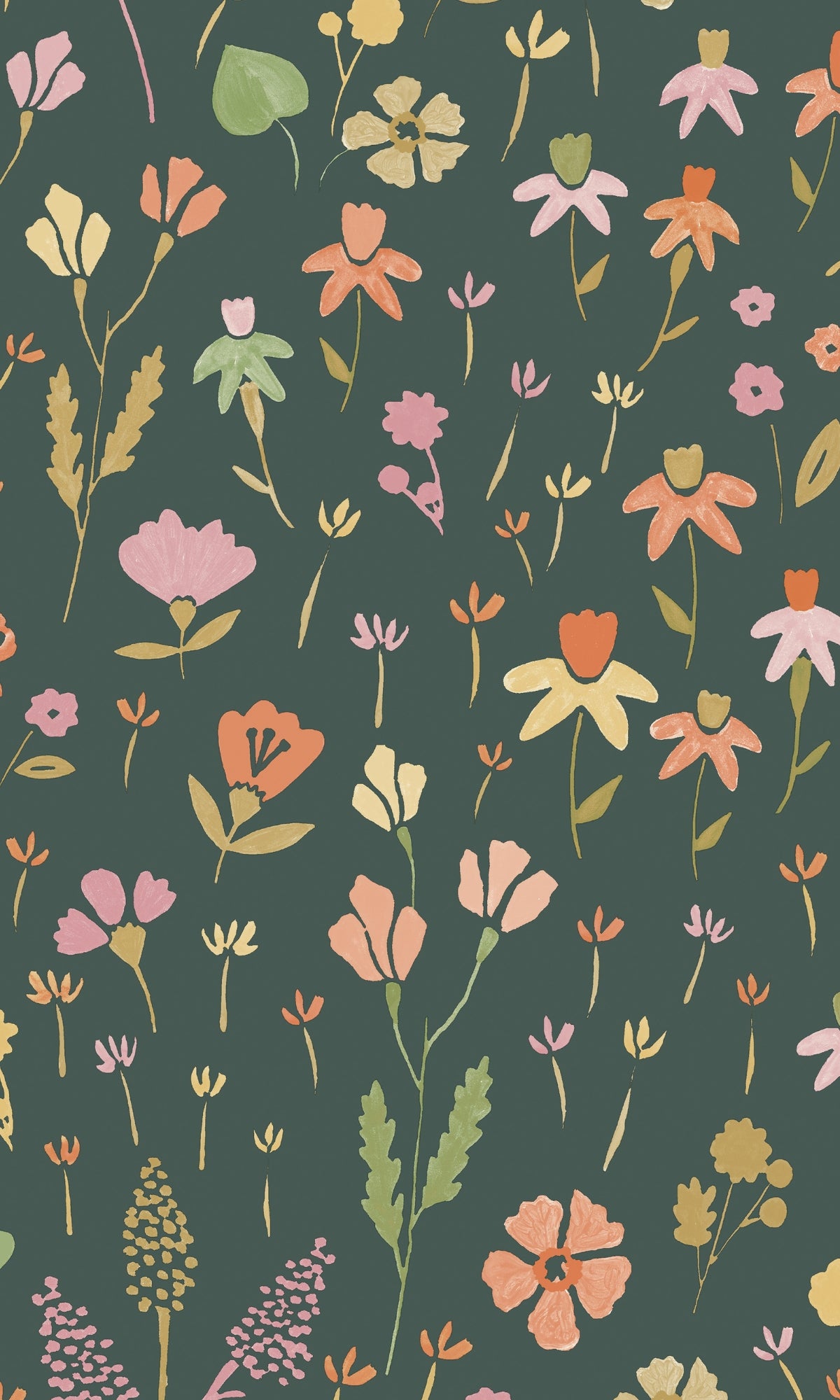 Stylish Black Floral Wallpaper with Minimalist Design R7975