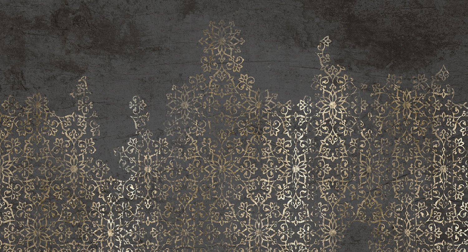 Sample of Grey Decorative Floral Climbing Mural Wallpaper M9470 for Interior Decoration