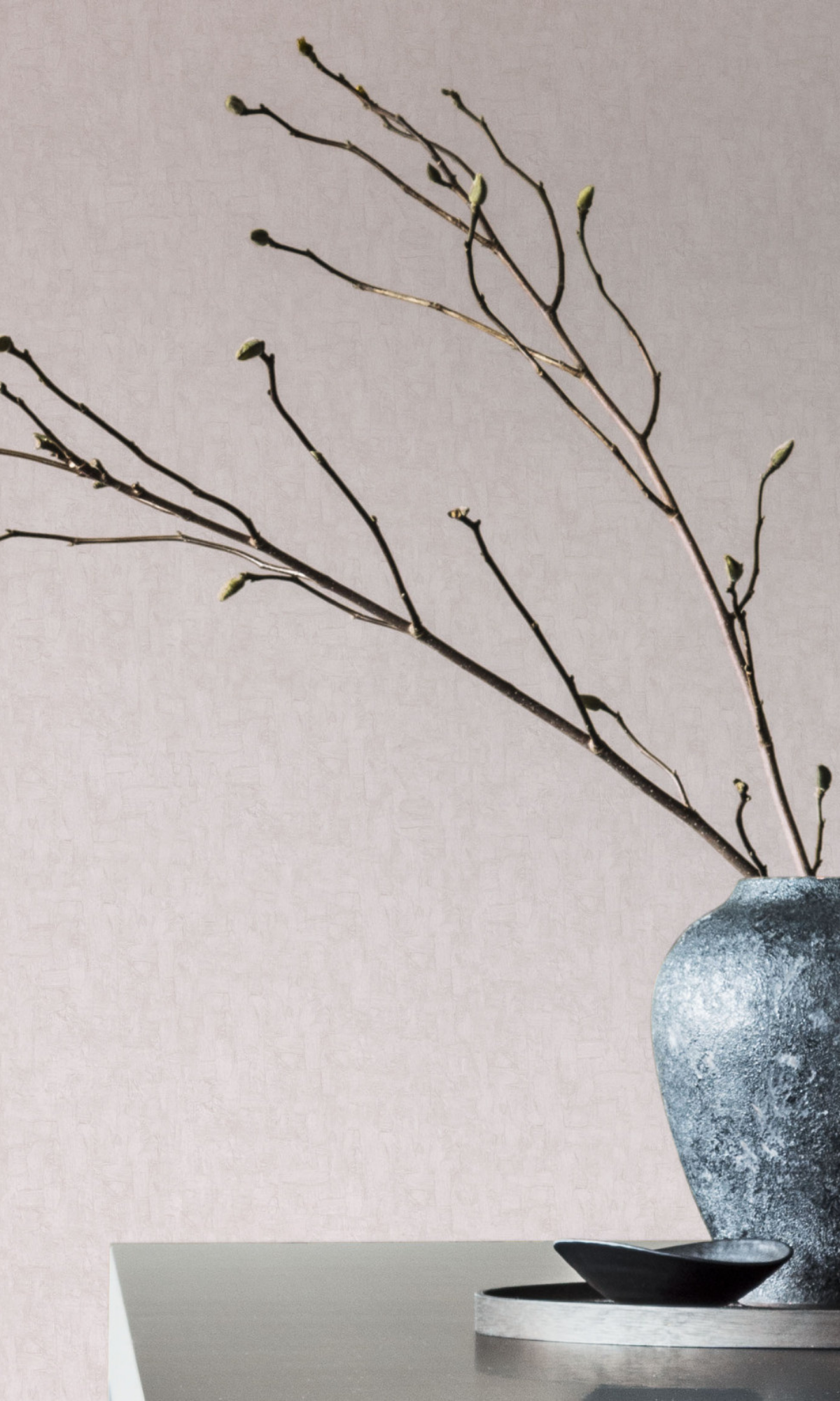 Off-White Plain Wallpaper with Textured Paint Effect - R2783