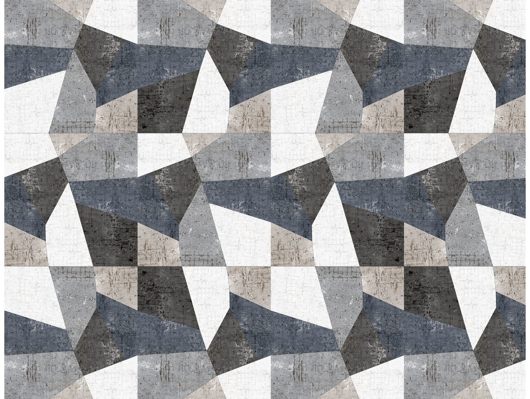 Stylish Gray Geometric Pattern Tiles - Inspired Mural Wallpaper M1341