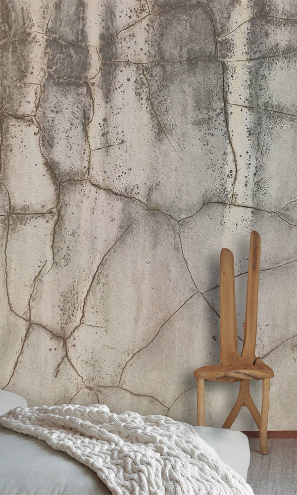 Grey M9921 Cracked Wall Style Decorative Wallpaper Mural
