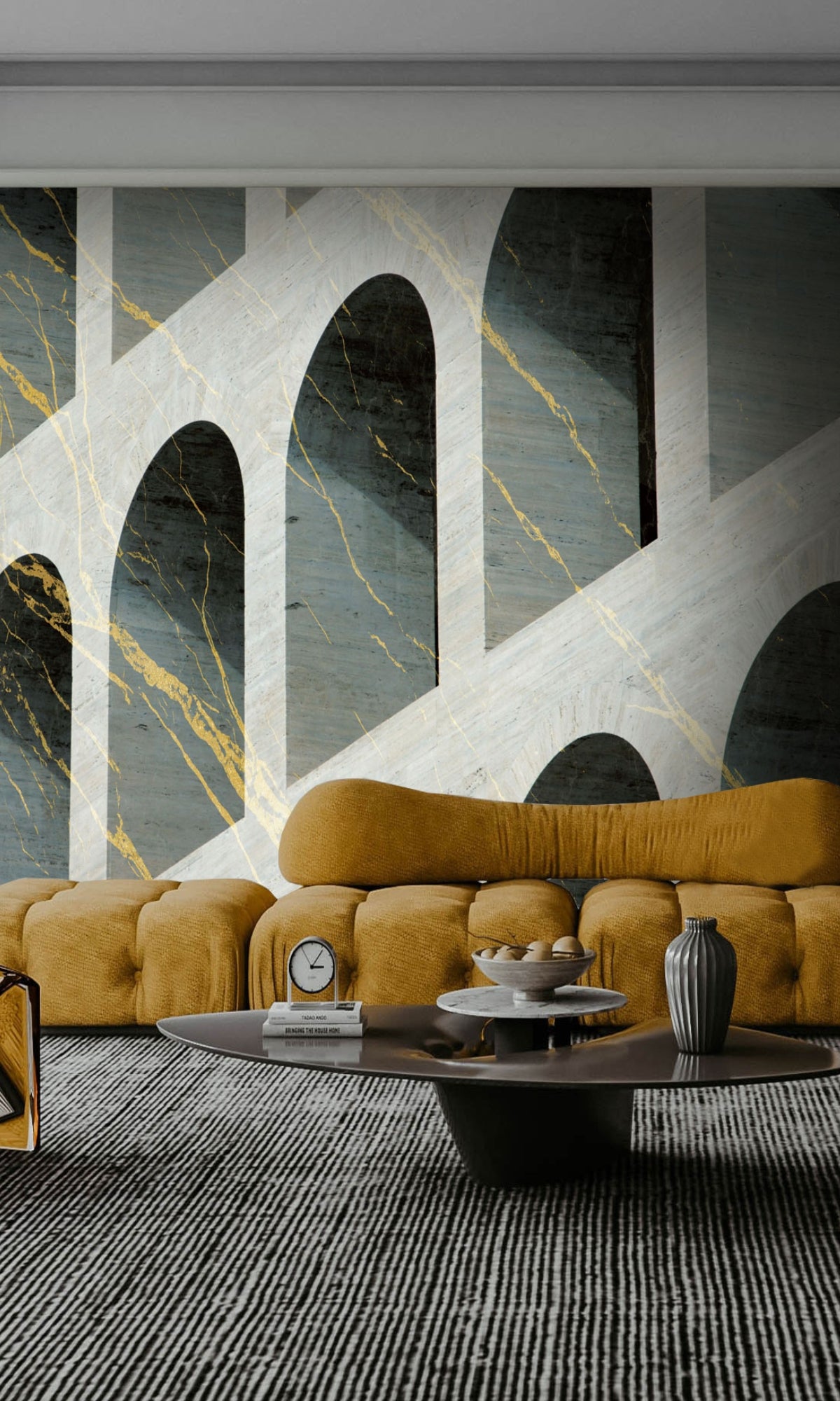 Elegant Neutral Palazzo Della Style Mural Wallpaper M1367 for Stunning Interiors