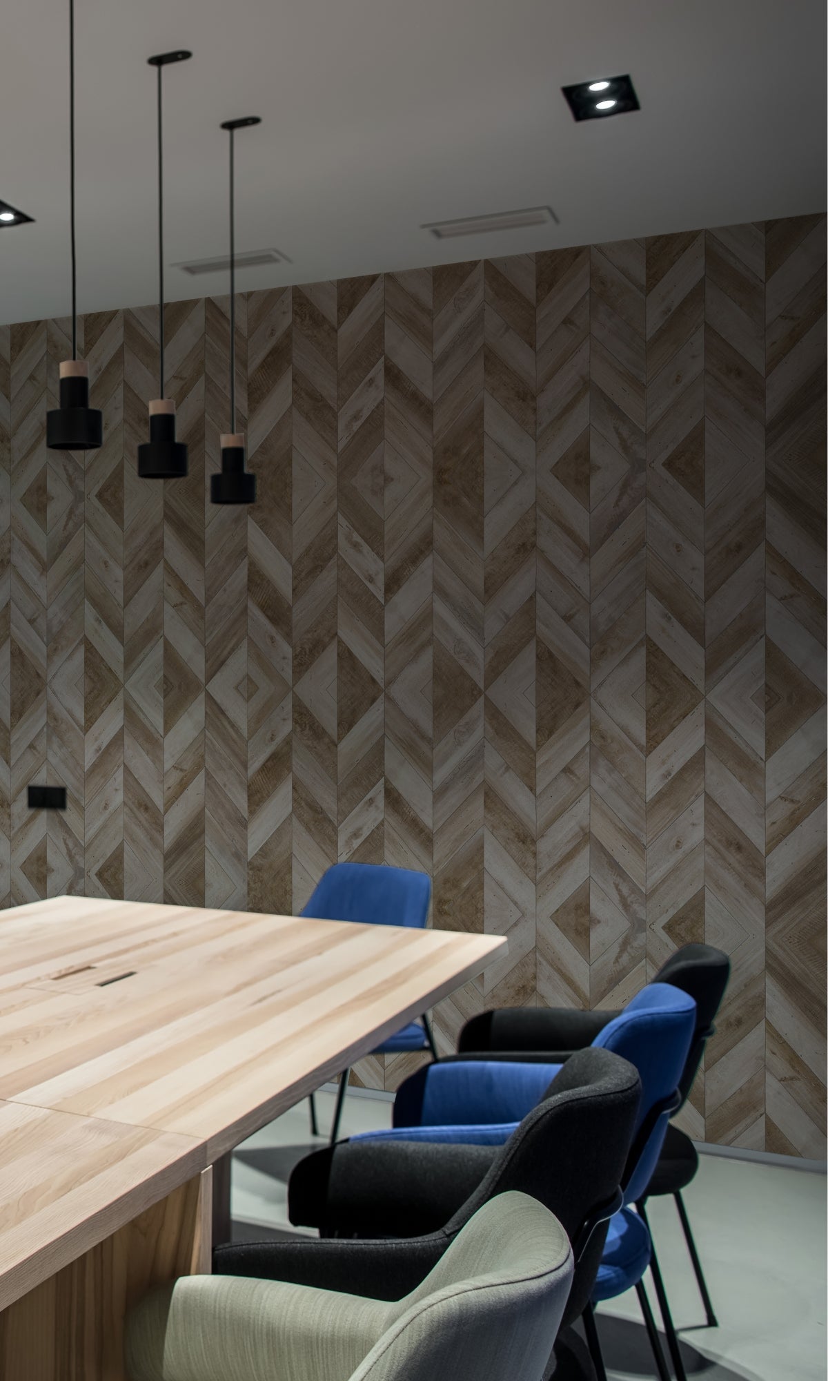 Neutral and Abstract Decorative Wooden Mural Wallpaper Model M1344 for Home and Office