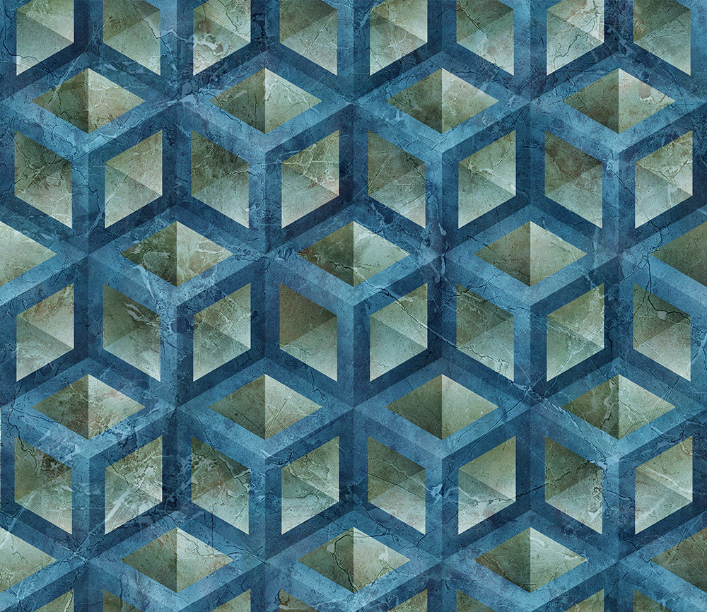 Vibrant Weathered Cubes 3D Mural Wallpaper M9330 for Modern Spaces