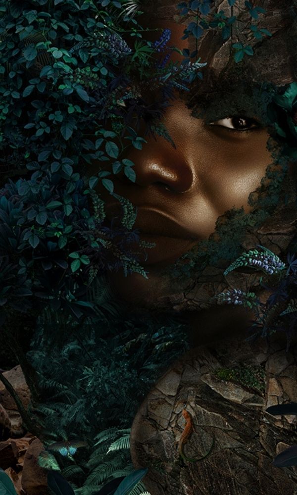 Exquisite Blue and Green Hued Forest Queen Wall Mural Wallpaper M1037
