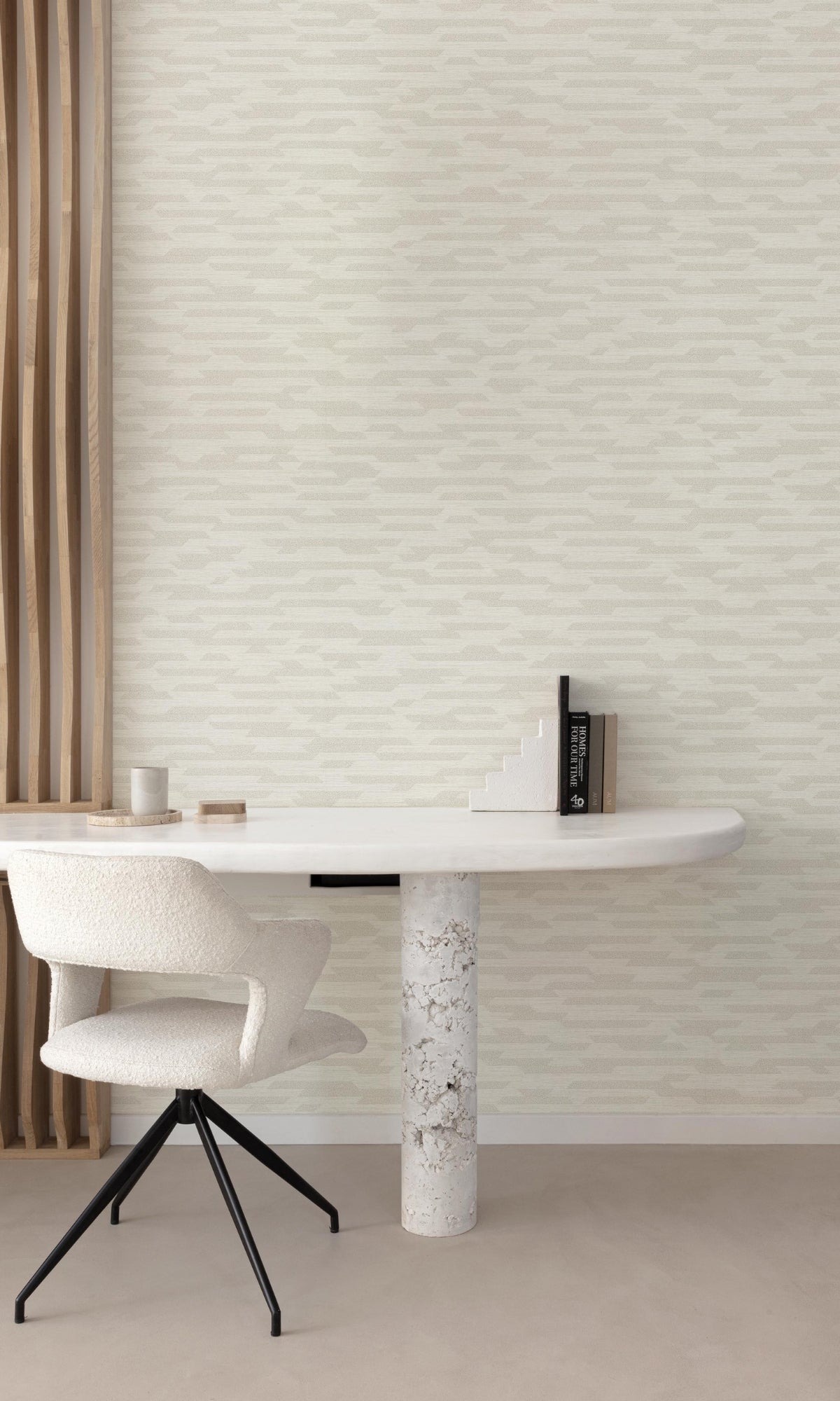Stylish White Geometric Abstract Motifs Wallpaper R9262
