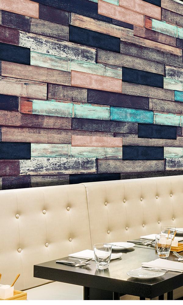 Vintage Style Wood Wall Wallpaper Mural M9318 - Sample Piece