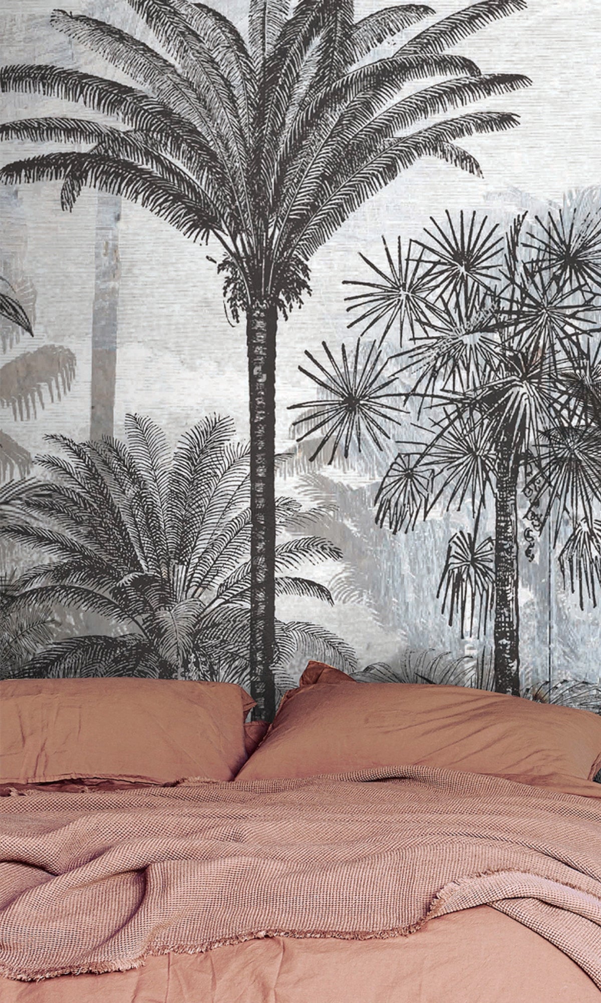 Exquisite Gray Dense Forest Landscape Mural Wallpaper M1176