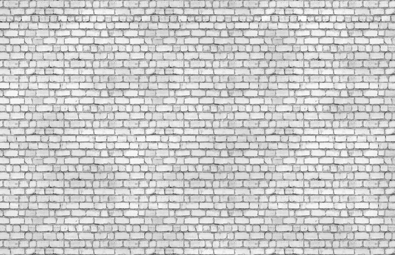 Sample of Realistic White Washed Faux Brick Wallpaper M8967