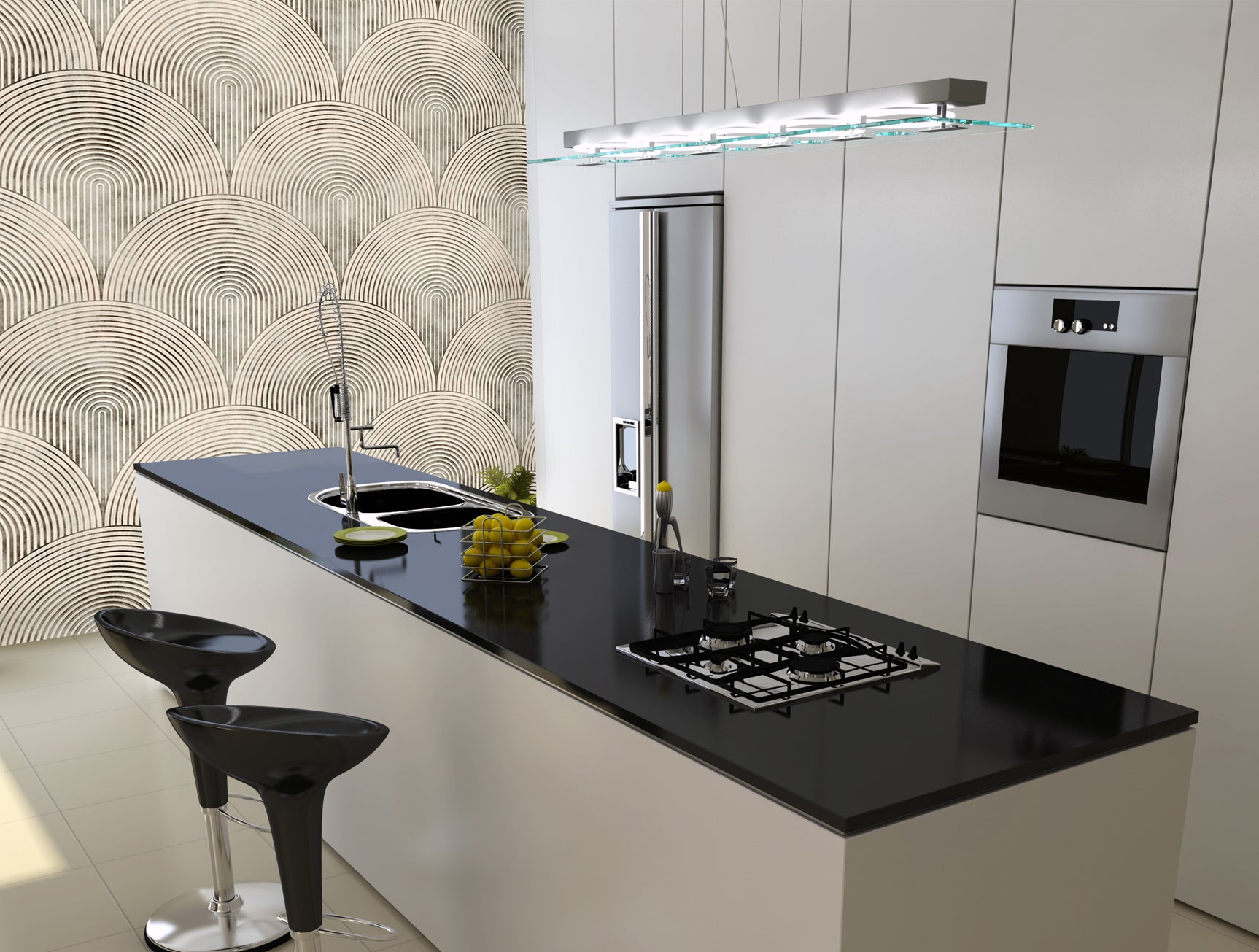 Modern Neutral Striped Wave Patterned Mural Wallpaper Design M1348 for Home and Office
