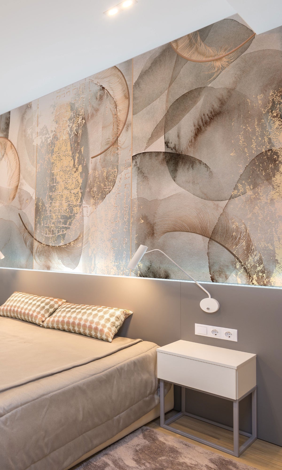 Neutral Scandinavian-Style Decorative Mural Wallpaper M1364 for Modern Homes and Offices
