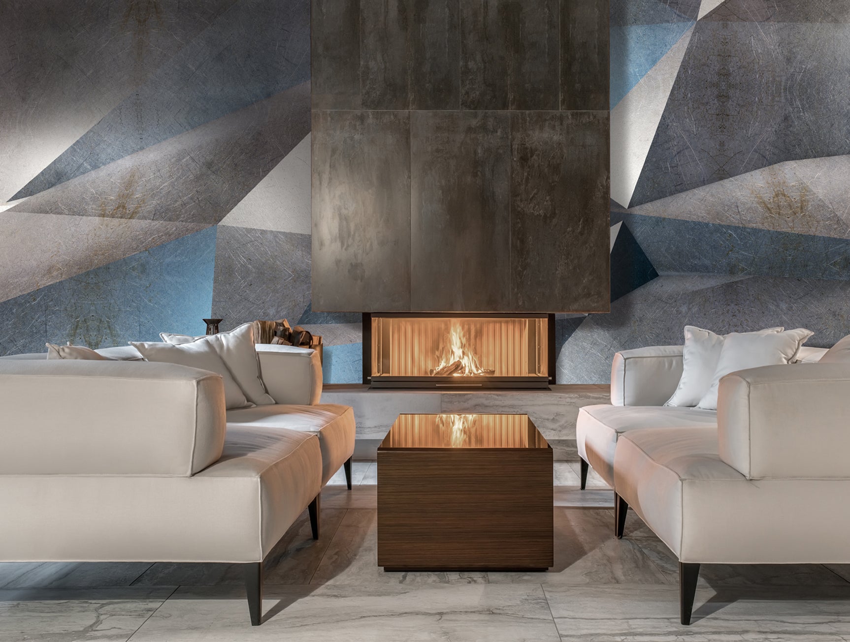 Vintage Style Neutral Gray Uneven Metal Mural Wallpaper M1336