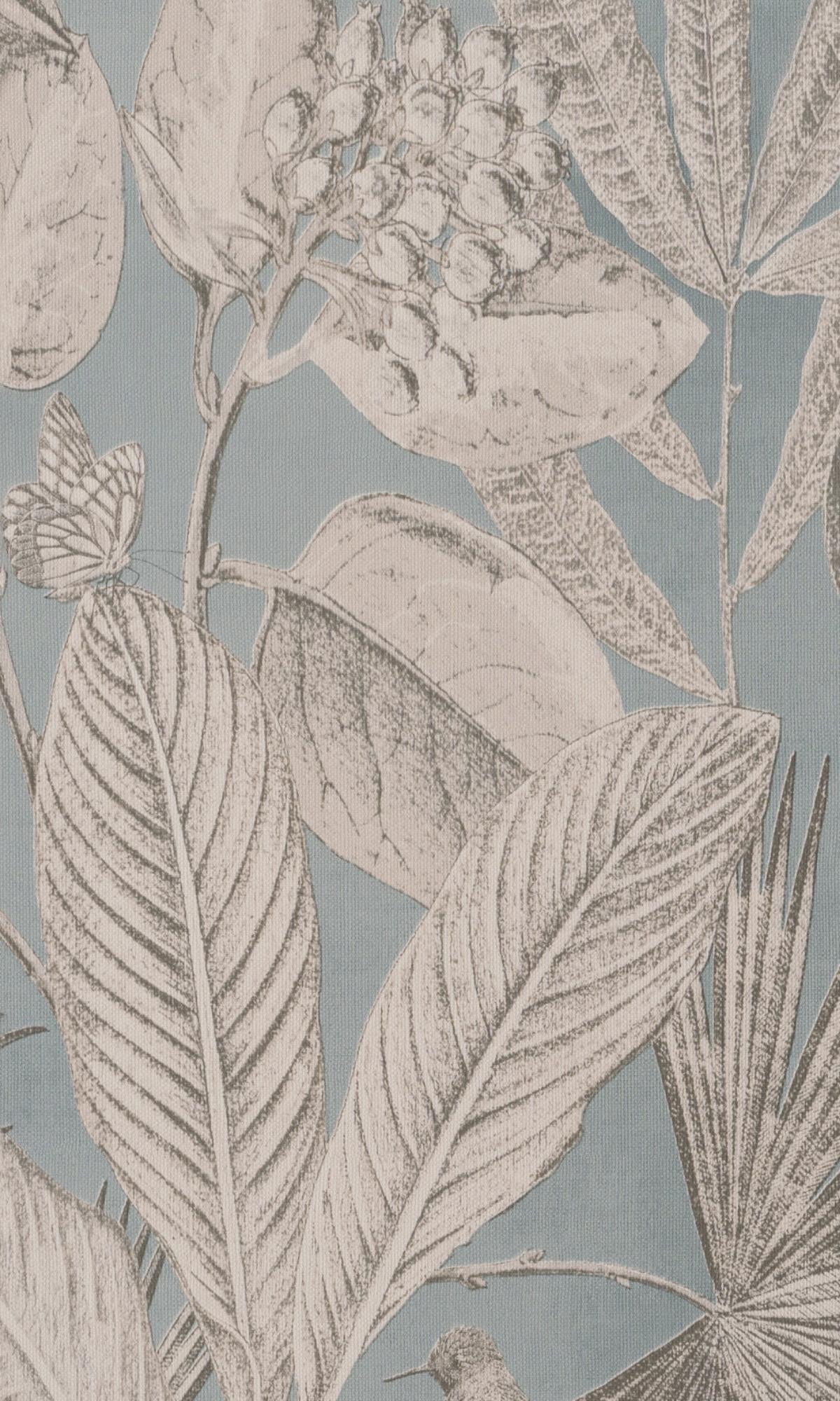 Exquisite Blue Tropical Paradise Wallpaper R7788 for Home Decor
