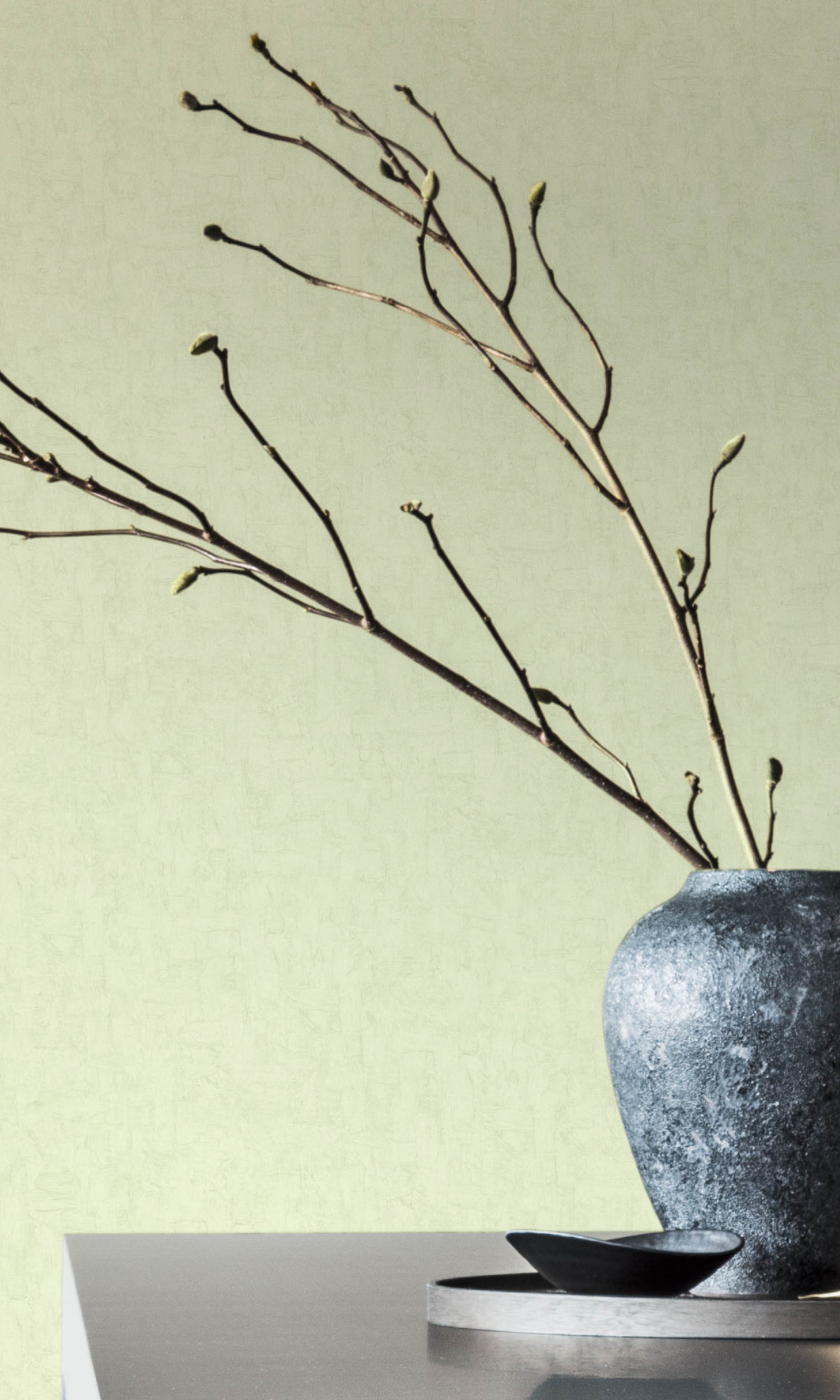 Off-White Plain Textured Wallpaper with Paint-like Effect R2767