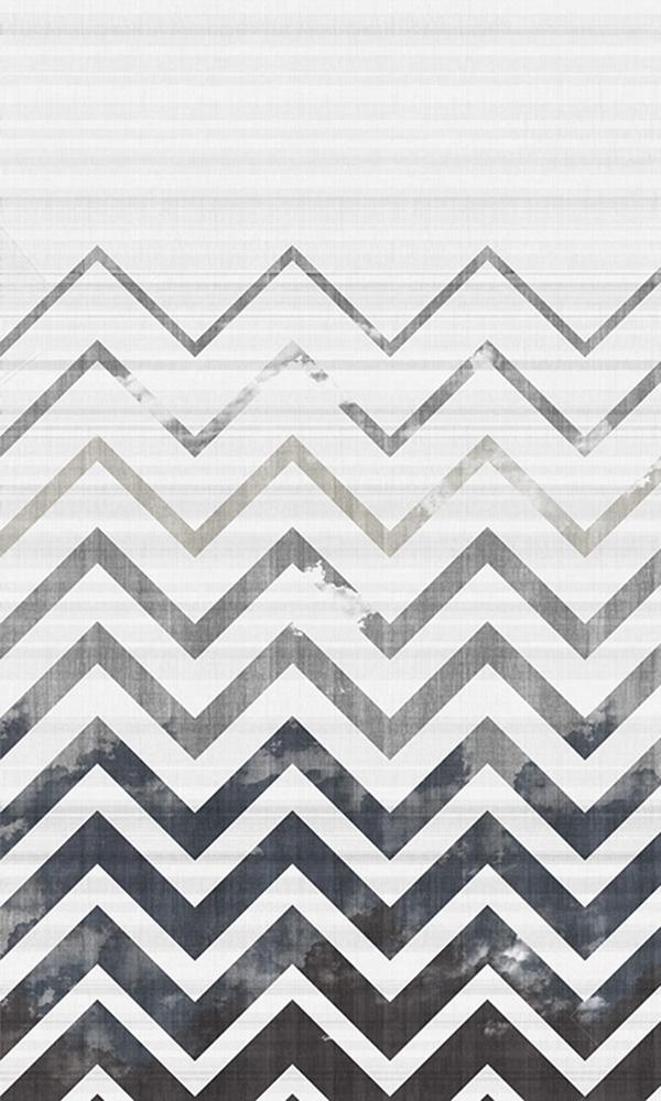Sample of White Fading Zigzag Pattern Mural Wallpaper M9477