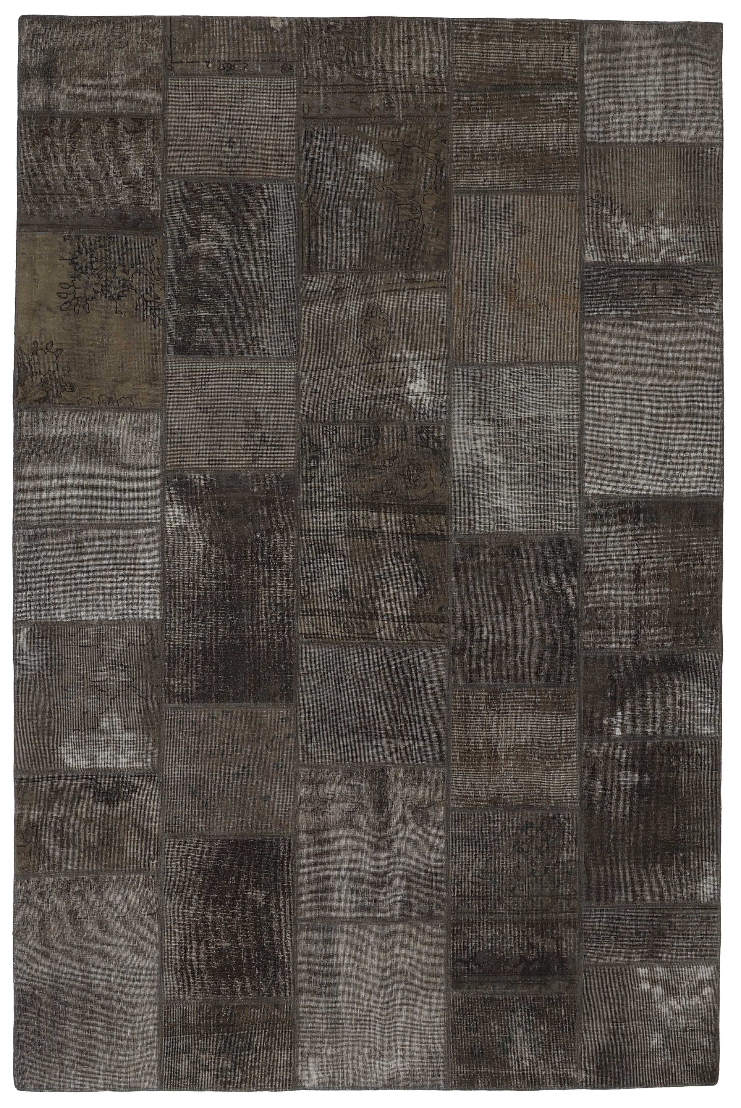 Unique Vintage Royal Persian Hand - Knotted Patchwork Rugs in Large Size (204 cm x 312 cm)