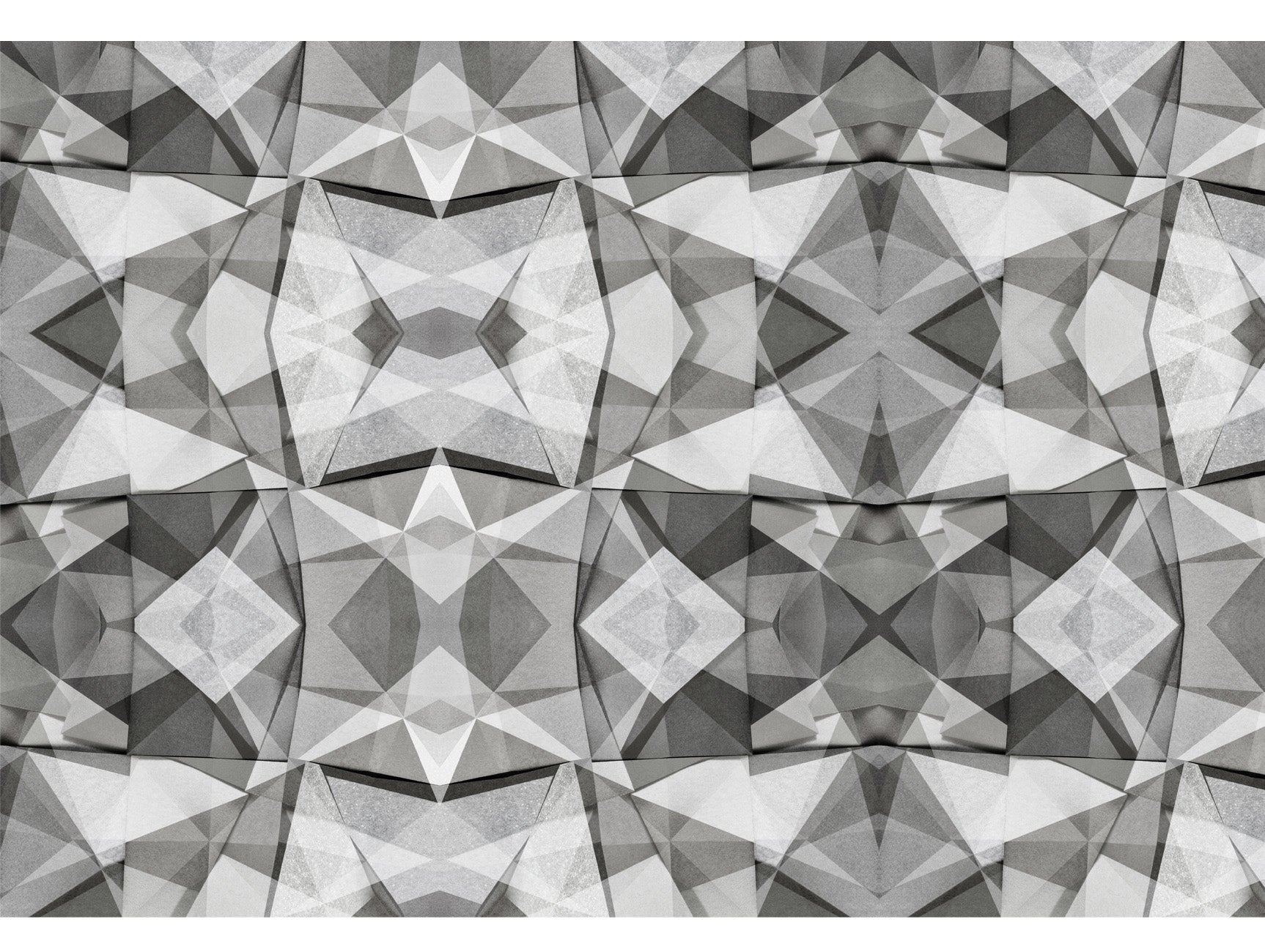 Stylish Gray and Neutral Triangular Patterns Mural Wallpaper M1330