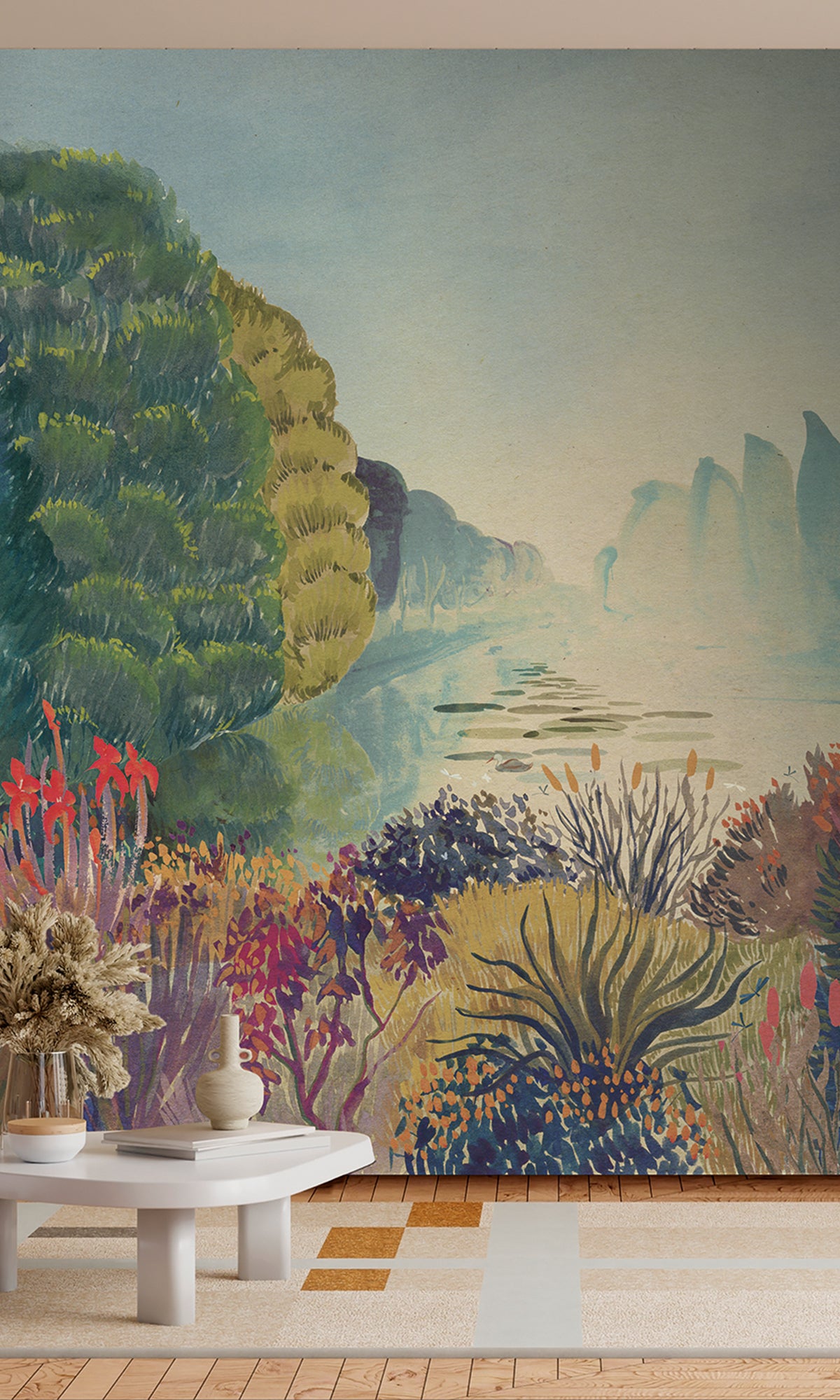RM9024 Multicolor Luxury Non - woven Nature Landscape Wallpaper