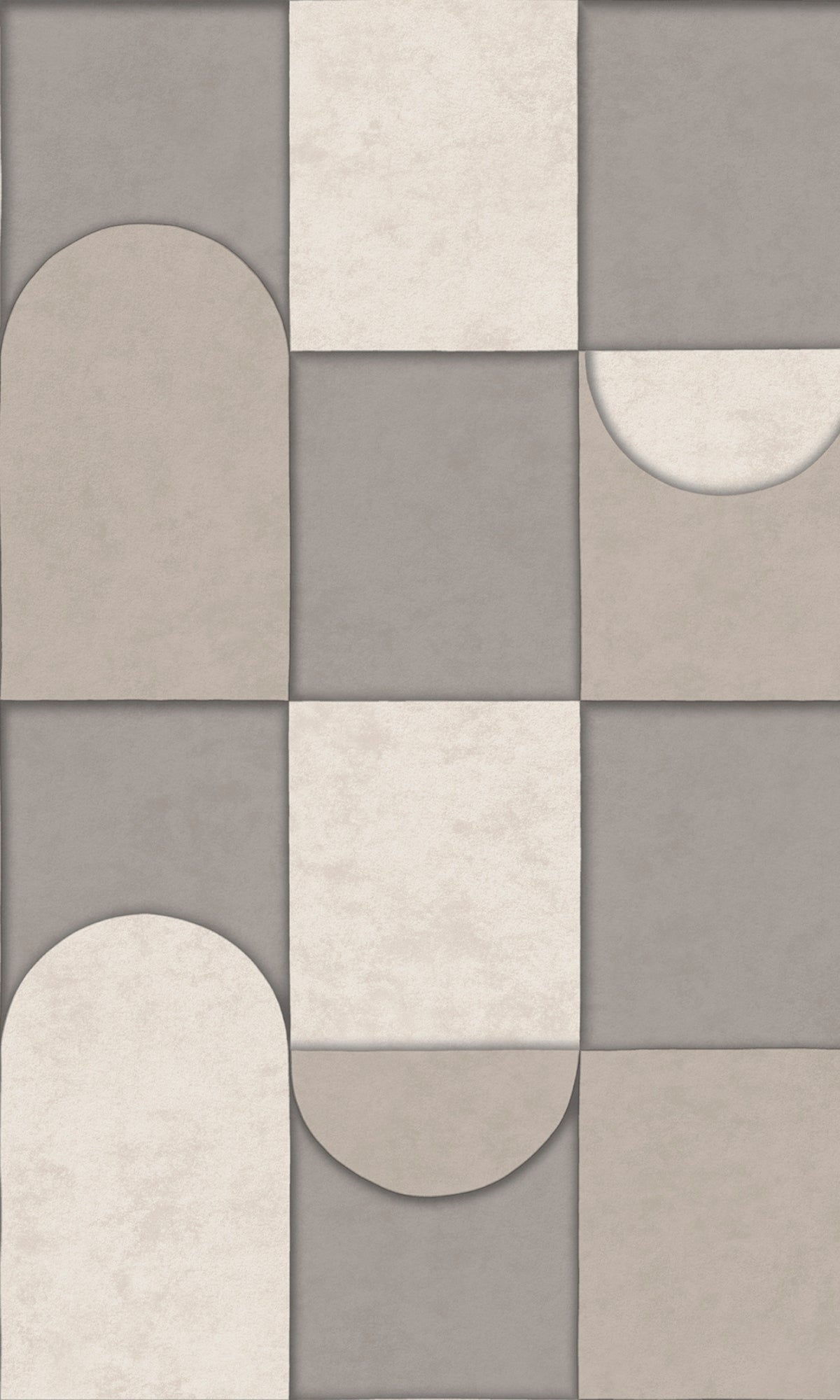 Stylish Grey and Beige 3D Geometric Patchwork Wall Decor Wallpaper R8086