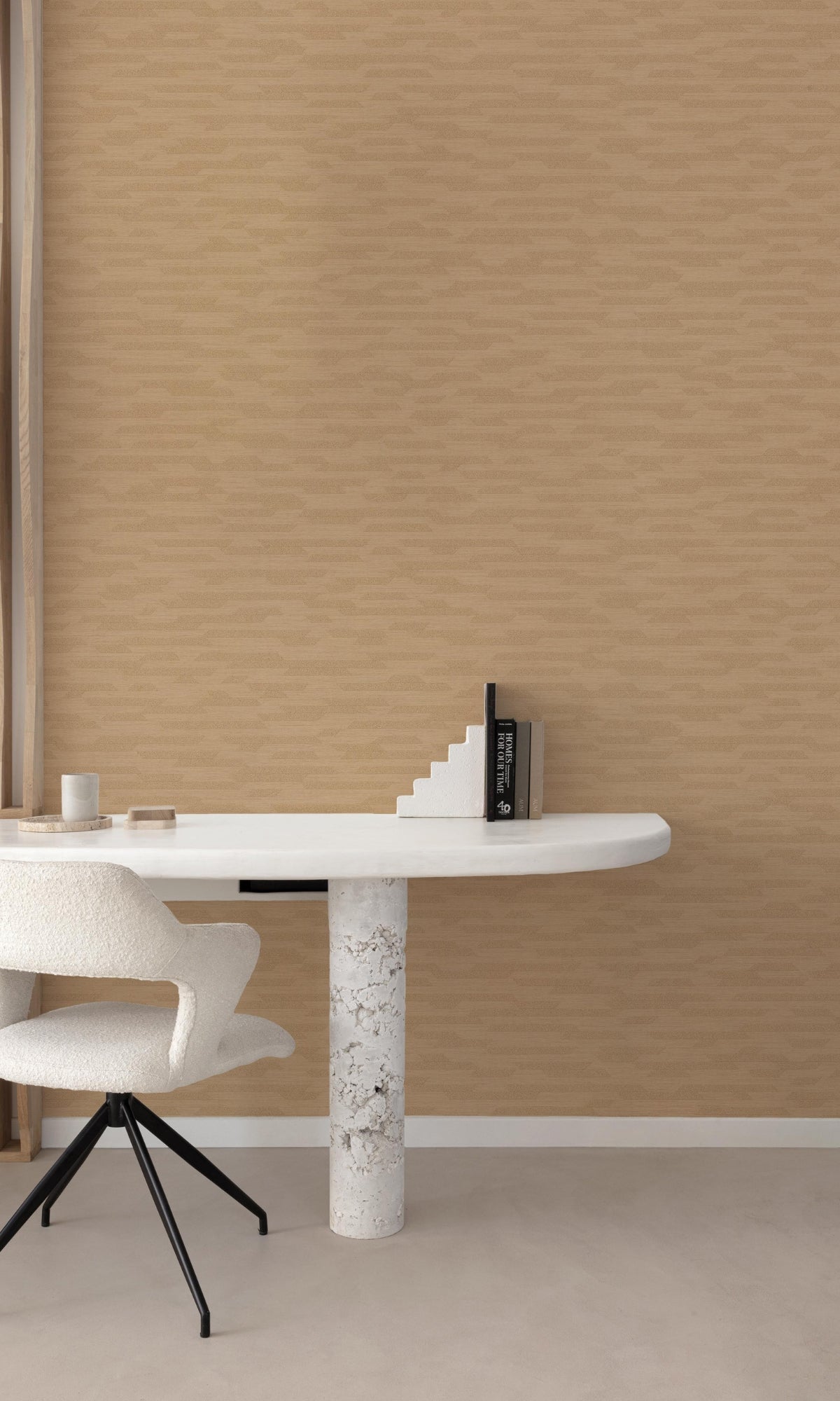 Artistic Brown Abstract Geometric Patterned Wallpaper - Style R9267 for Interior Decoration
