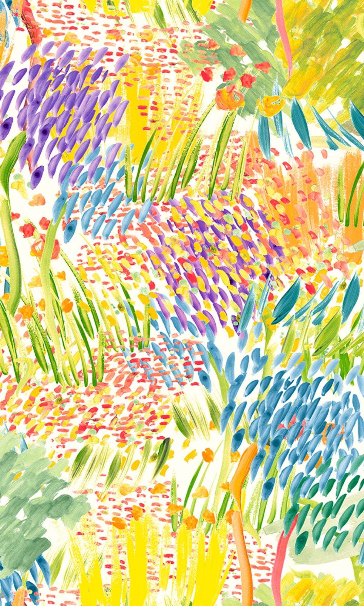 Exquisite Multicolor Hand-Painted Abstract Wall Decor Wallpaper R8136