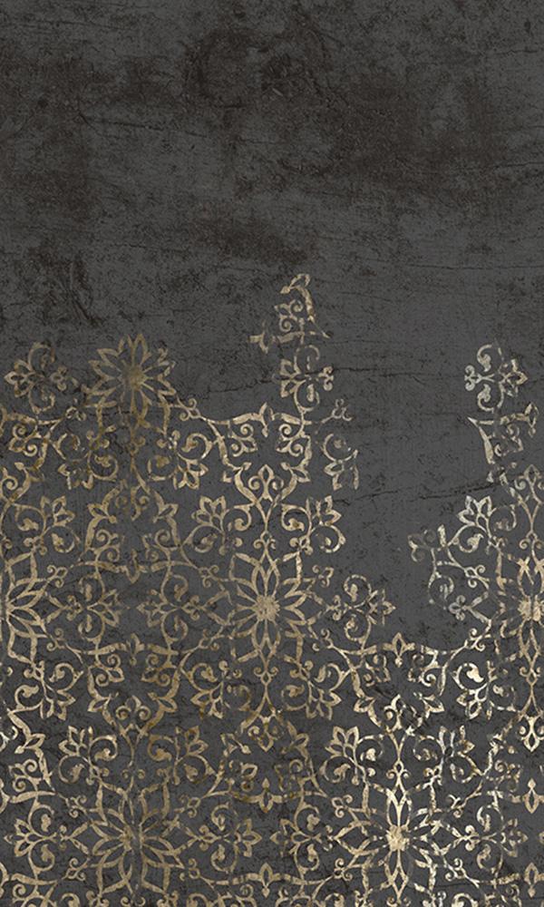 Sample of Grey Decorative Floral Climbing Mural Wallpaper M9470 for Interior Decoration