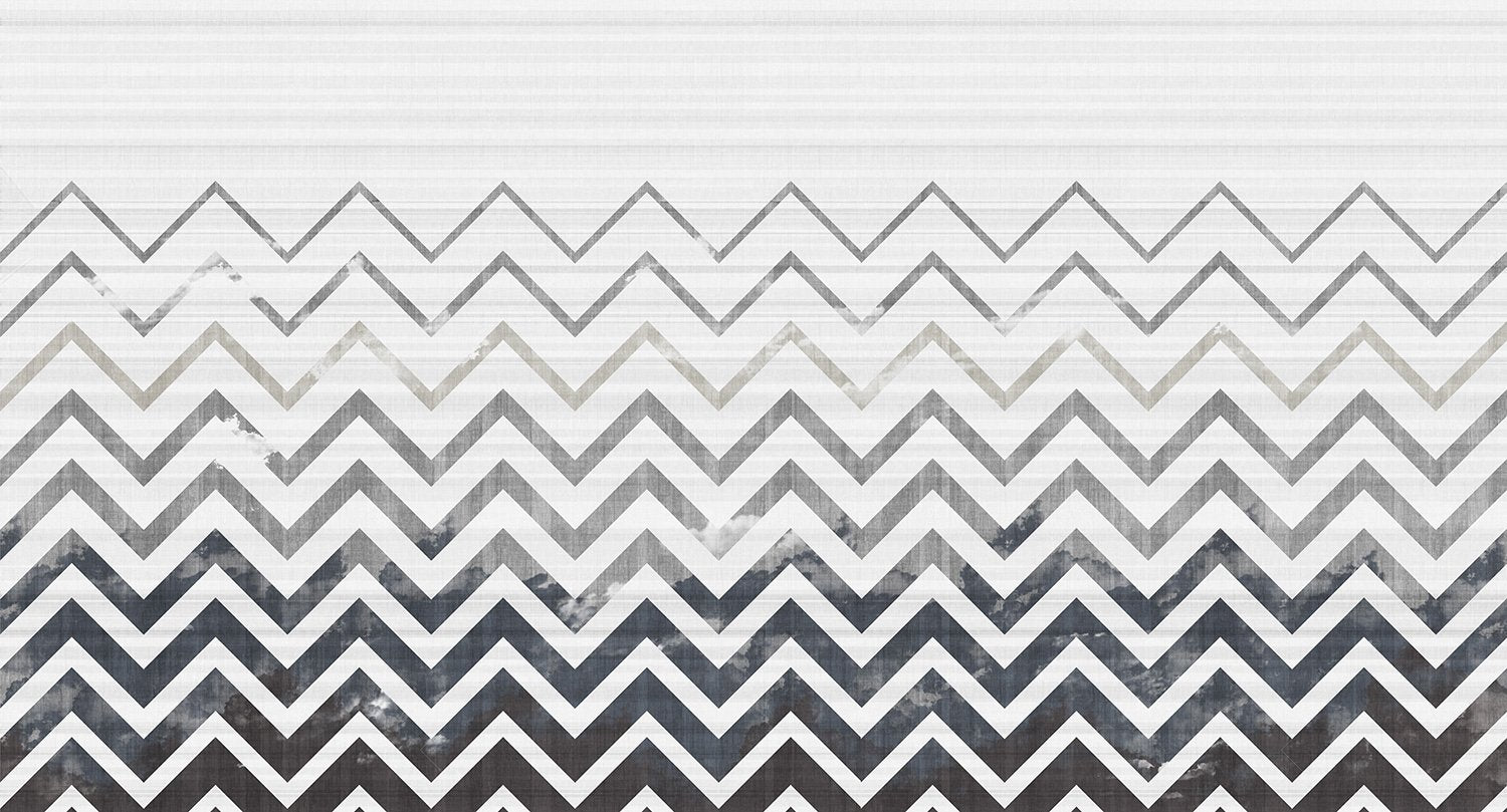 Sample of White Fading Zigzag Pattern Mural Wallpaper M9477