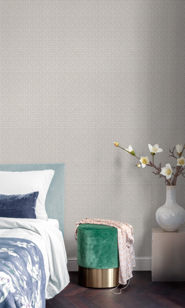Stylish Grey Interwoven Geometric Wallpaper R6856