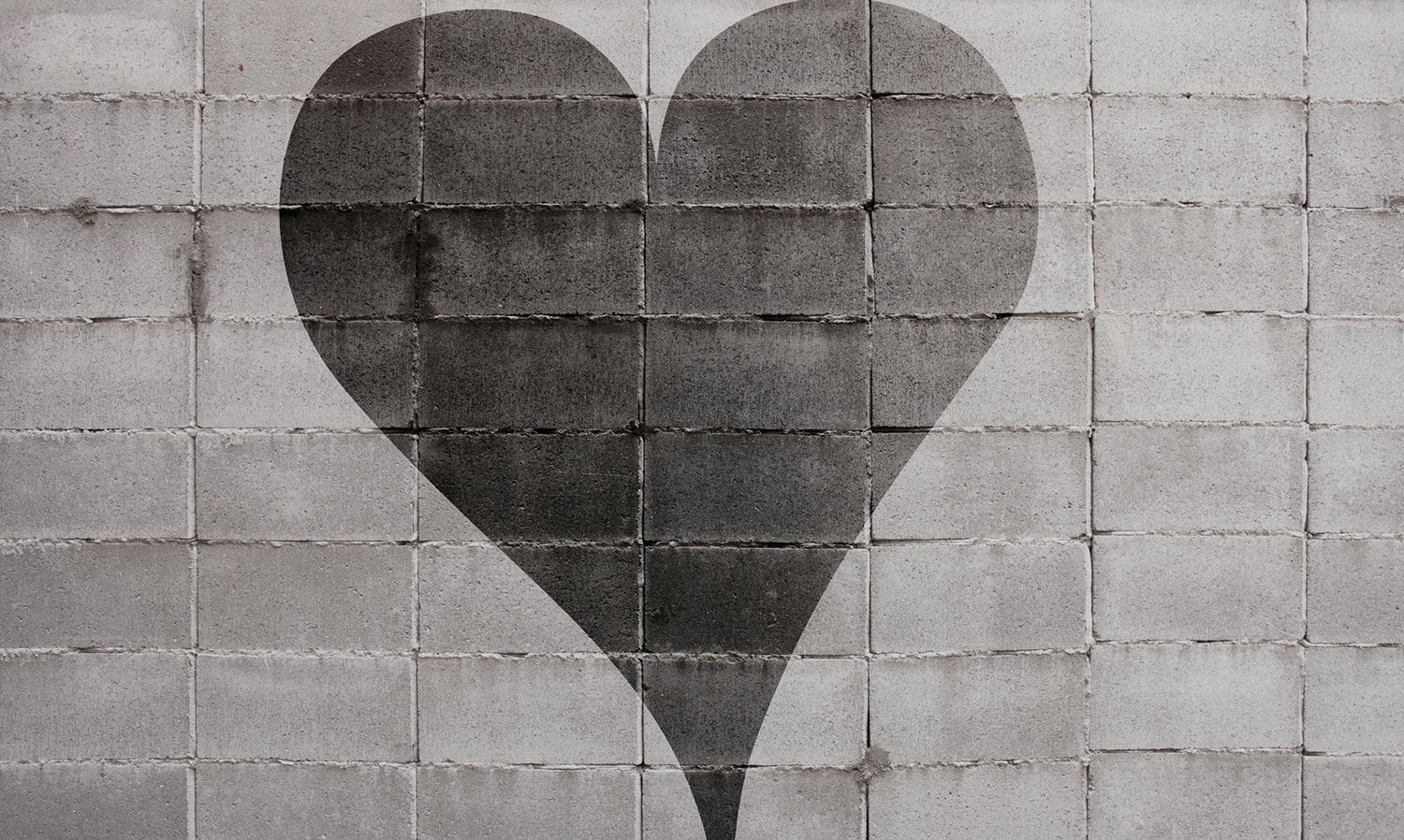Grey - scale Brick Heart Digital Wallpaper M9213 - Sample for Inspiring Spaces