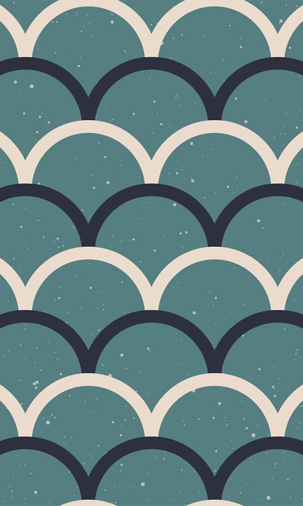 Exquisite Japanese-Inspired M9448 Geometric Scales Wallpaper Sample