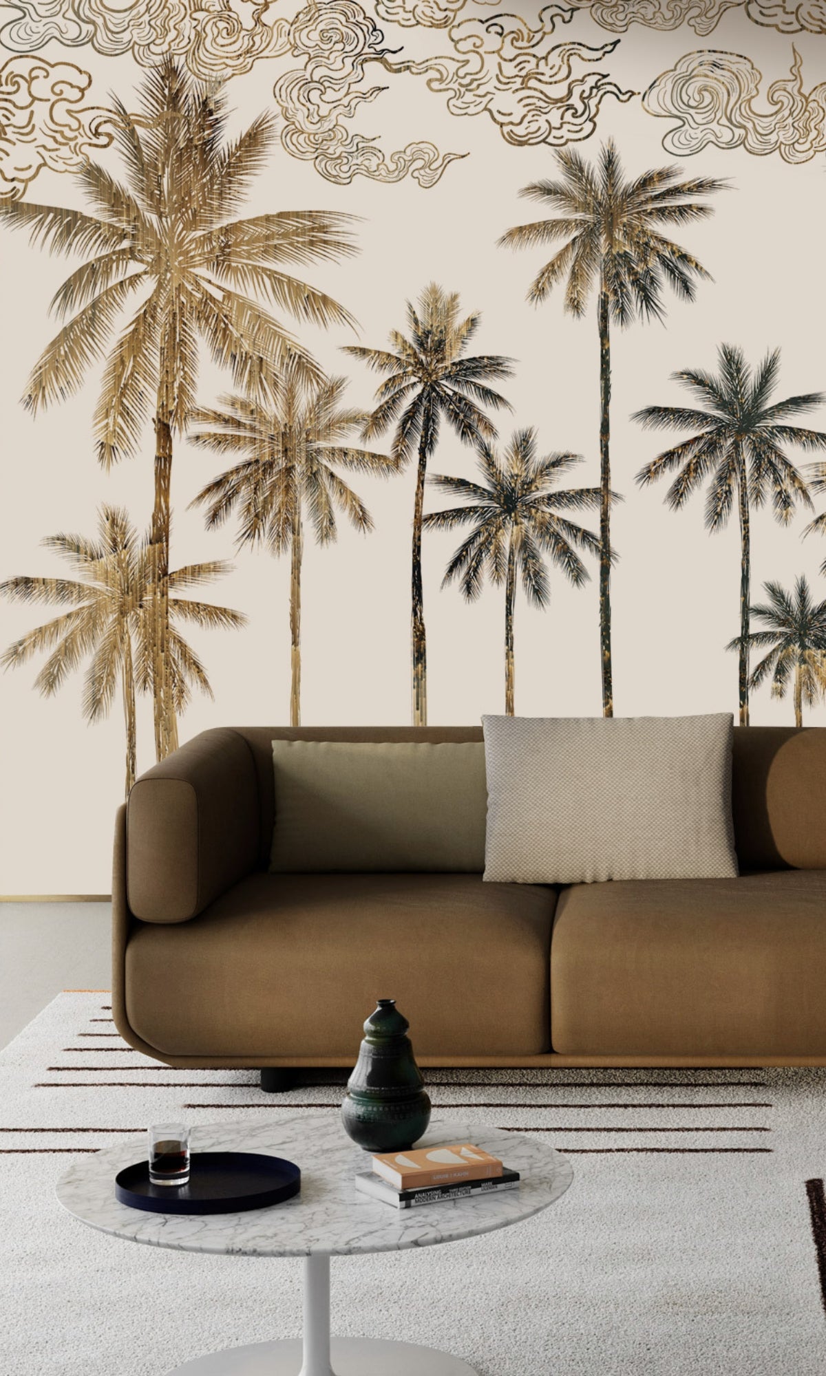 Exquisite Natural Tropical Palm Trees Decorative Mural Wallpaper M1130