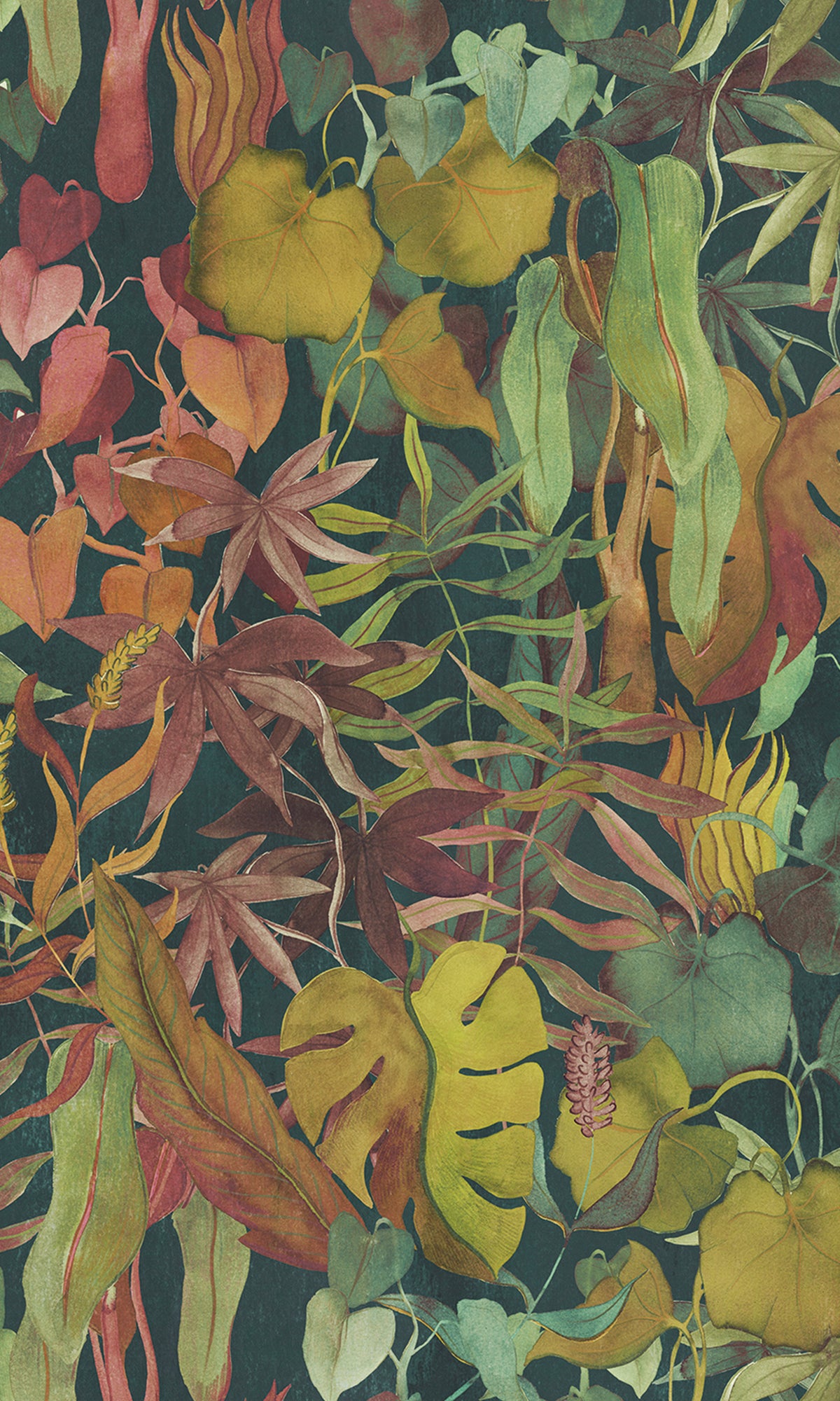Heron Green Abstract Leaf Pattern Non - woven Wallpaper RM9022 for Home Decor