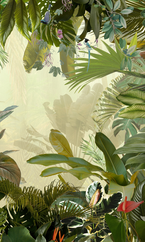 Lush Green Tropical Paradise Wallpaper Mural M9989 for a Serene Space